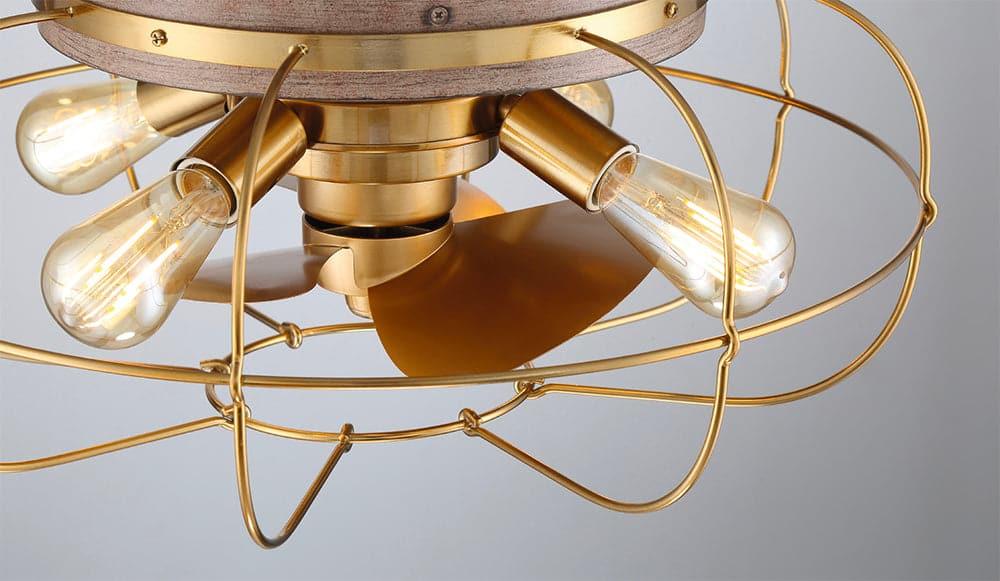 Flush mount ceiling fan aged brass finish