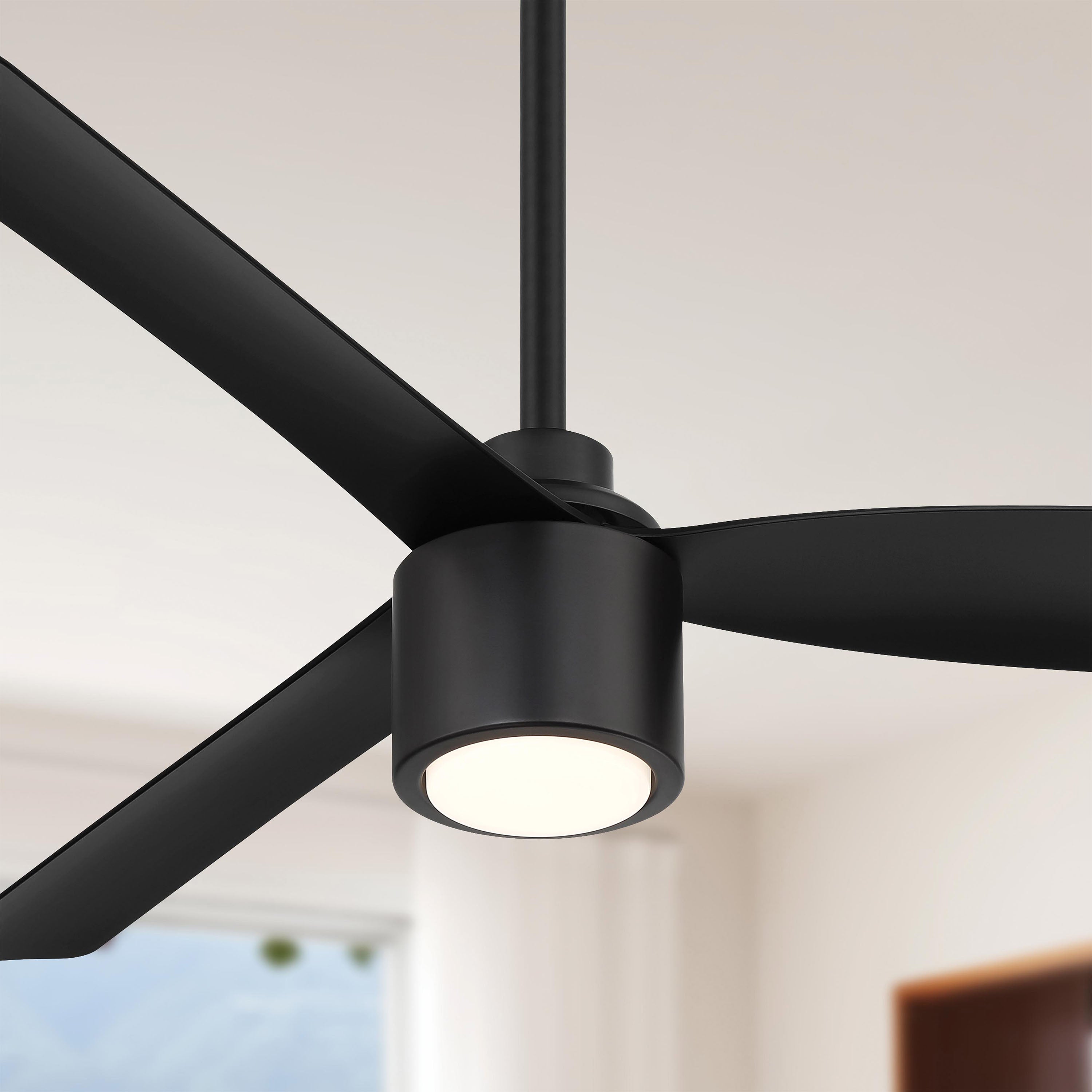 RAVIAN® 52" 3-Blade Ceiling Fan in matte black with LED light