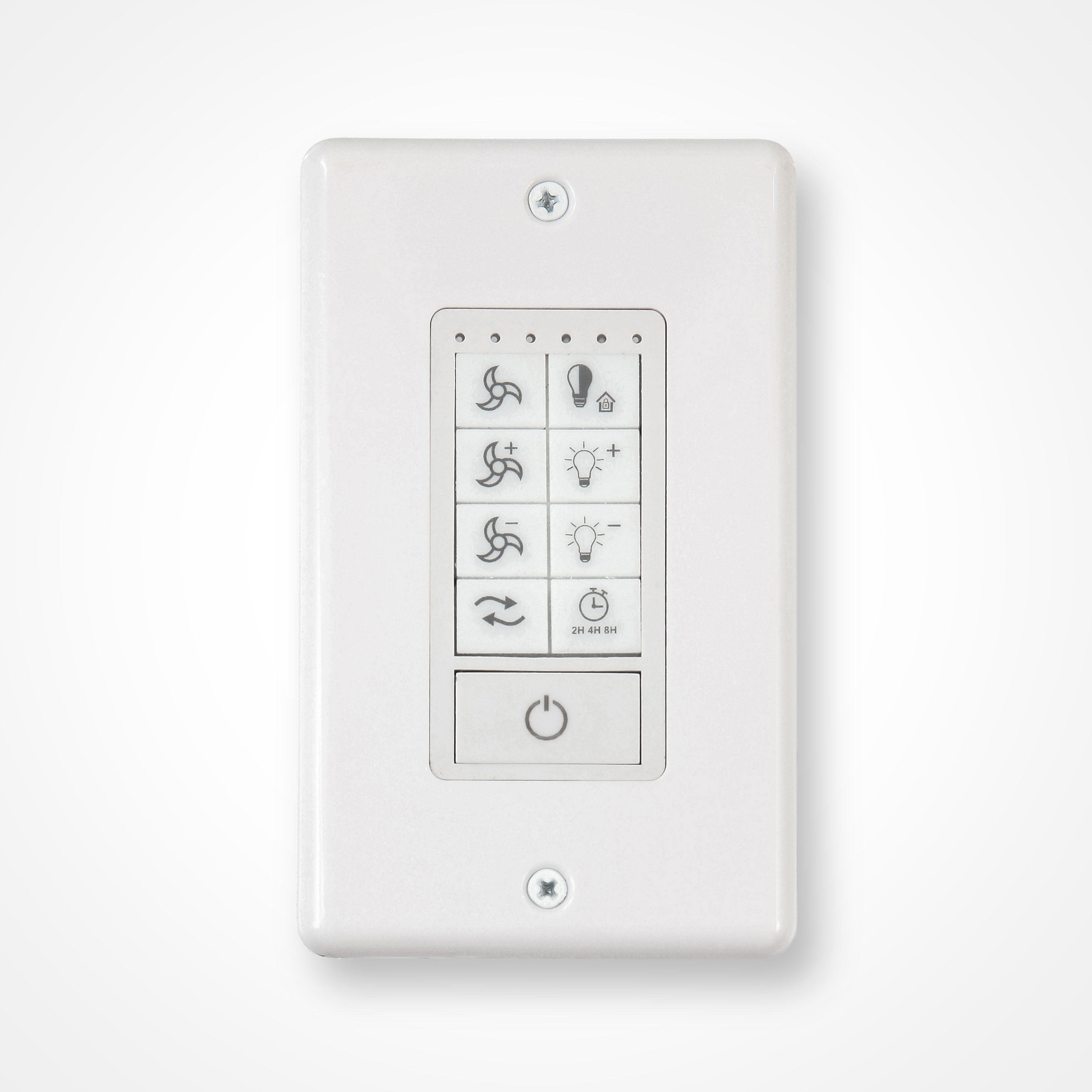 In-Wall Ceiling Fan Remote Control Front View - DC Motor Fandeliers