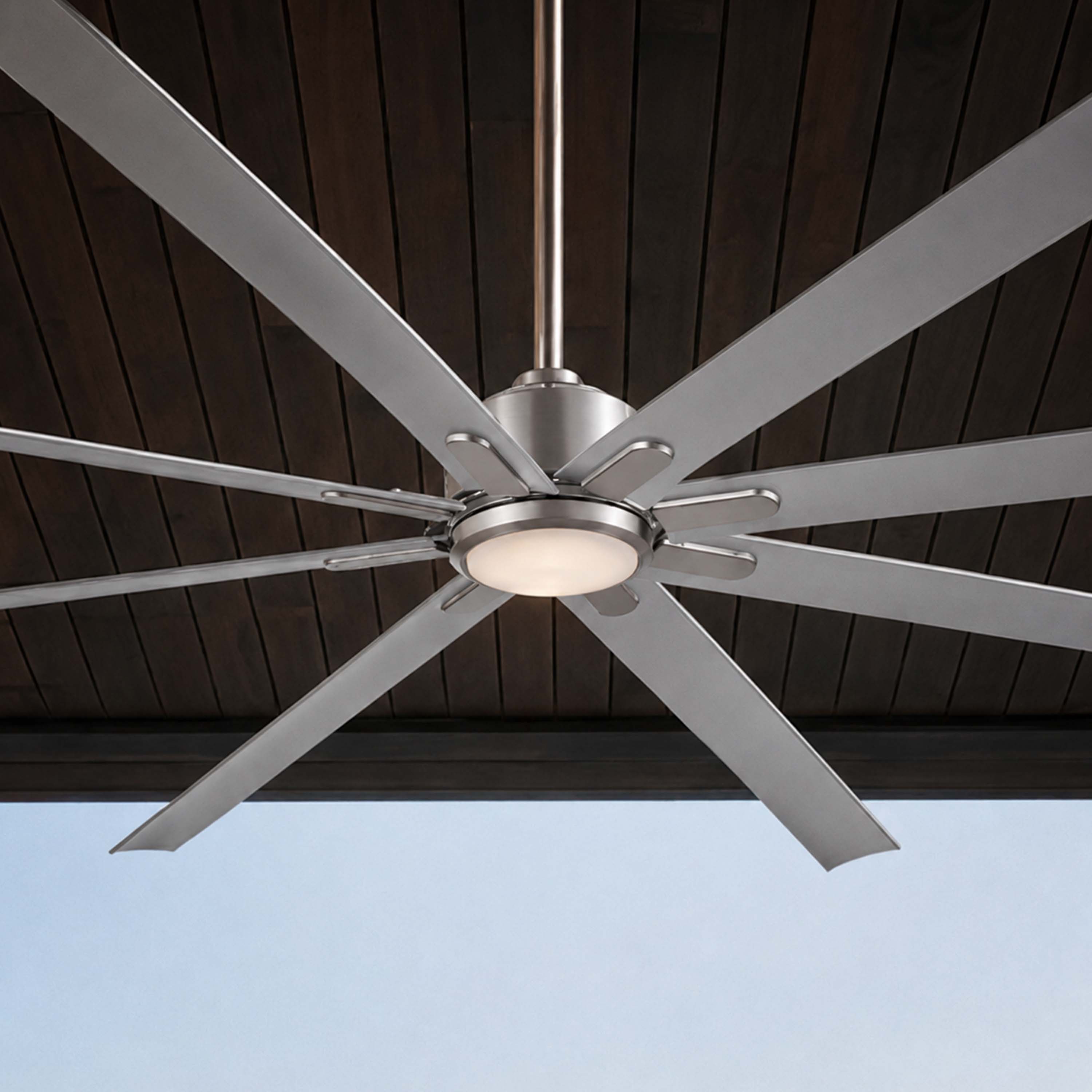 ORCA H₂O® 100" 8-Blade Ceiling Fan in Brushed Nickel with LED Light Kit — Hero Lifestyle