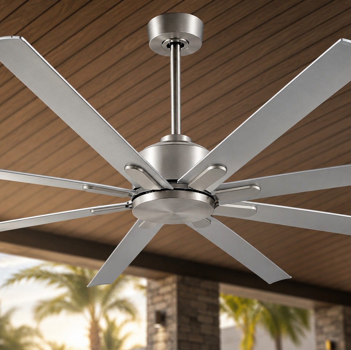 ORCA H₂O® 80" 8-Blade Ceiling Fan in Brushed Nickel without Light — Hero Lifestyle