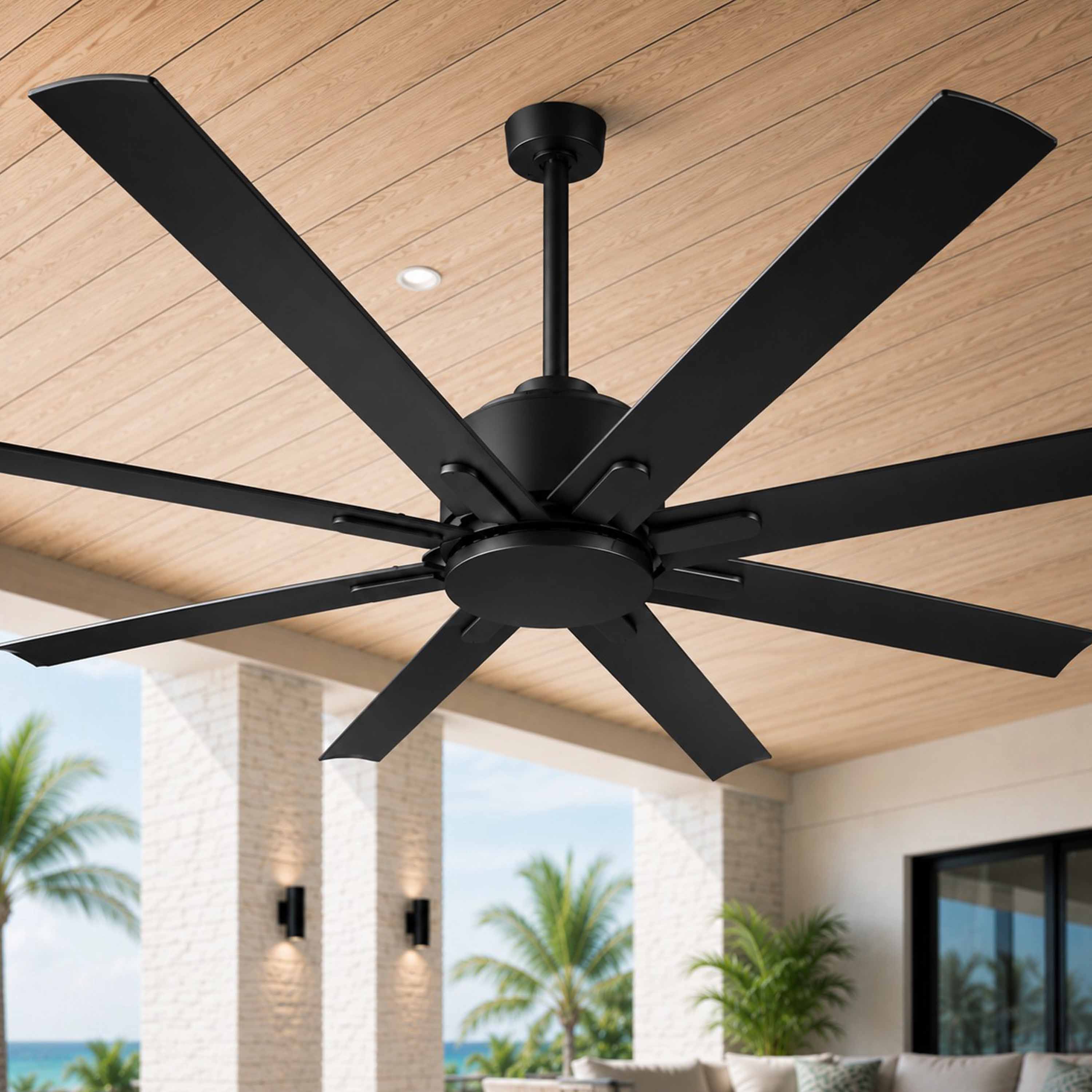ORCA H₂O® 80" 8-Blade Ceiling Fan in Matte Black without Light — Hero Lifestyle