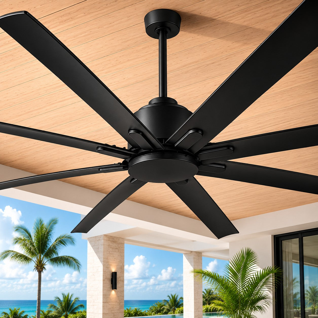 ORCA H₂O® 100" Ceiling Fan in Matte Black — 8-Blade Wet-Rated Ceiling Fan