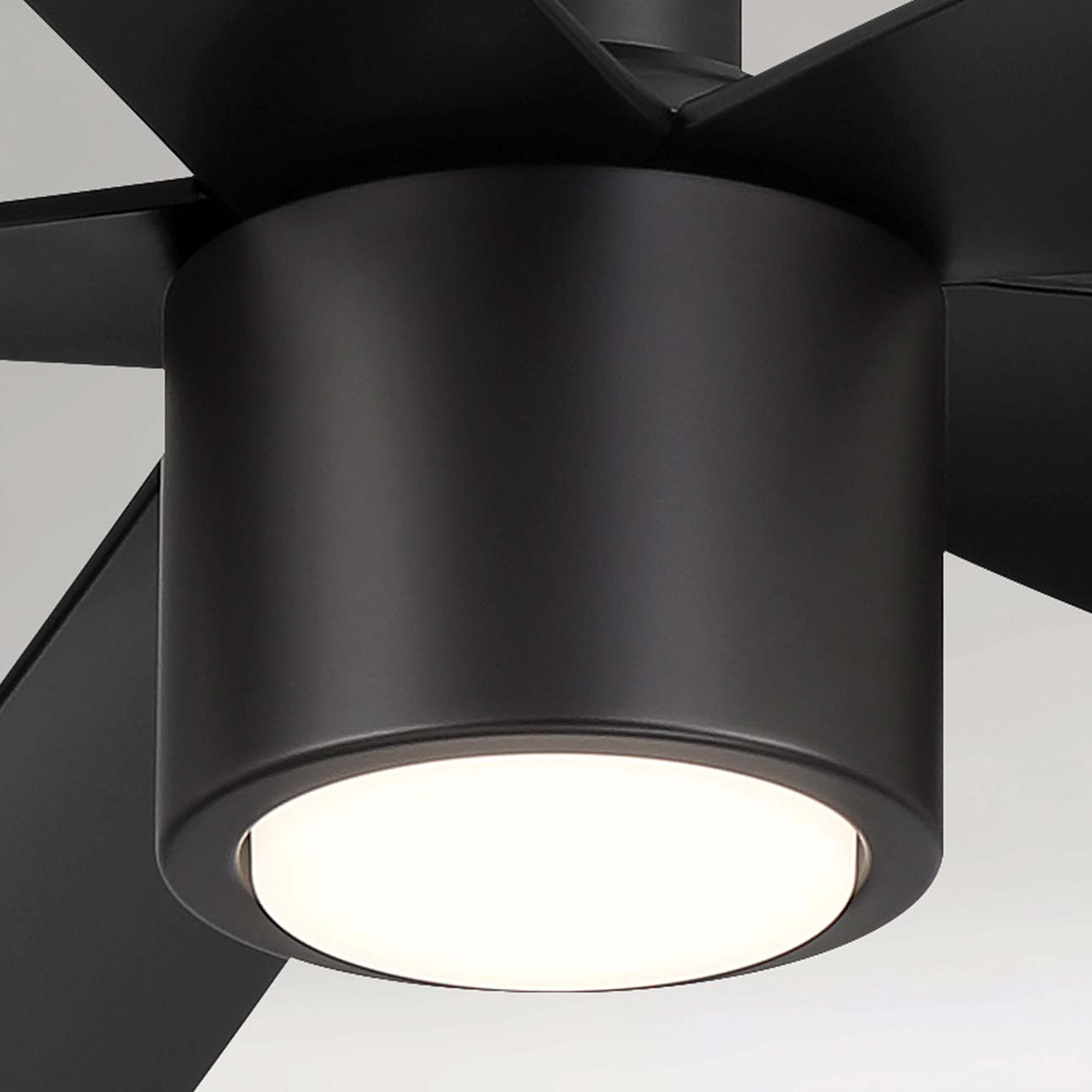 LED light on RAVIAN® 52" 5-Blade Ceiling Fan in matte black