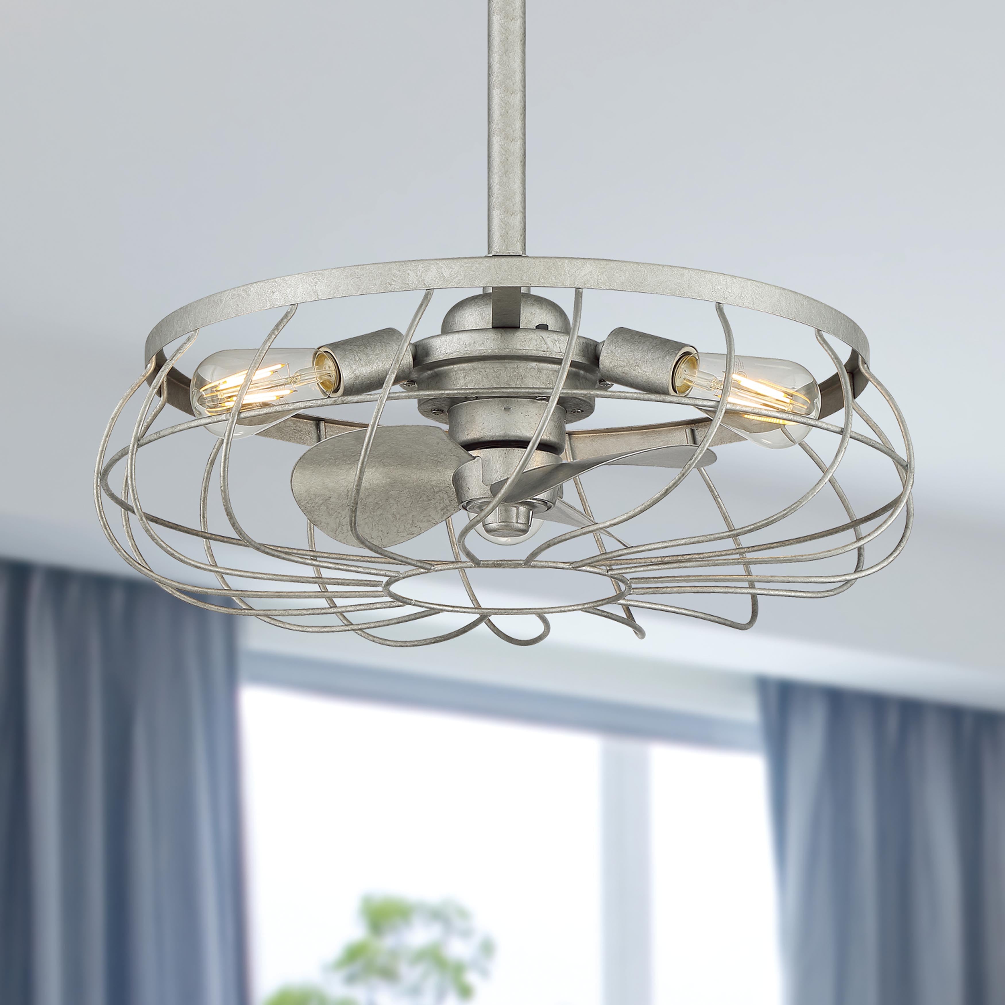 SANTIAGO® 22" Caged Ceiling Fan - Galvanized Finish