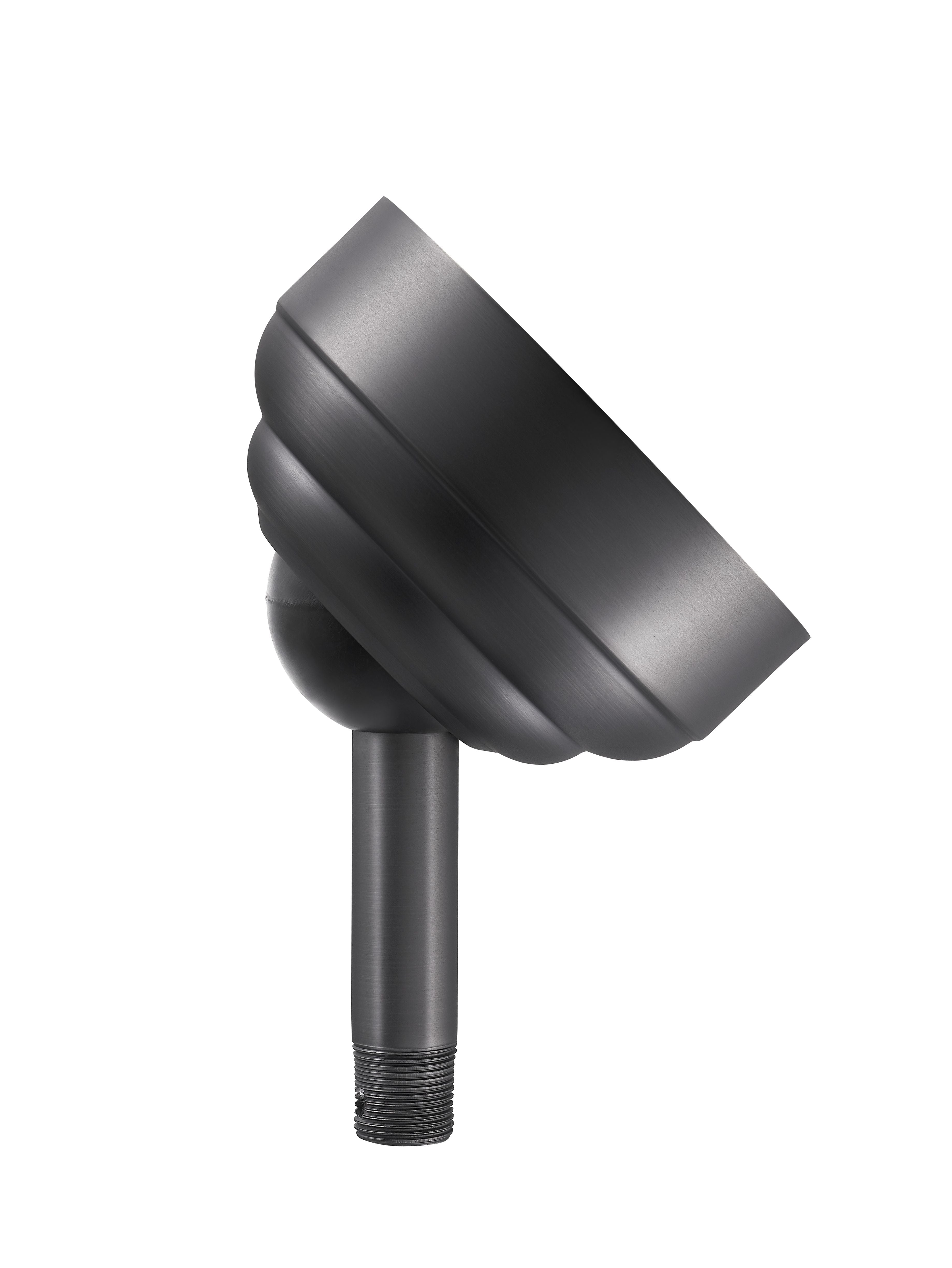 Sloped Ceiling Adapter for Fandeliers and Ravian® Ceiling Fans in Brushed Graphite— Angled Side View