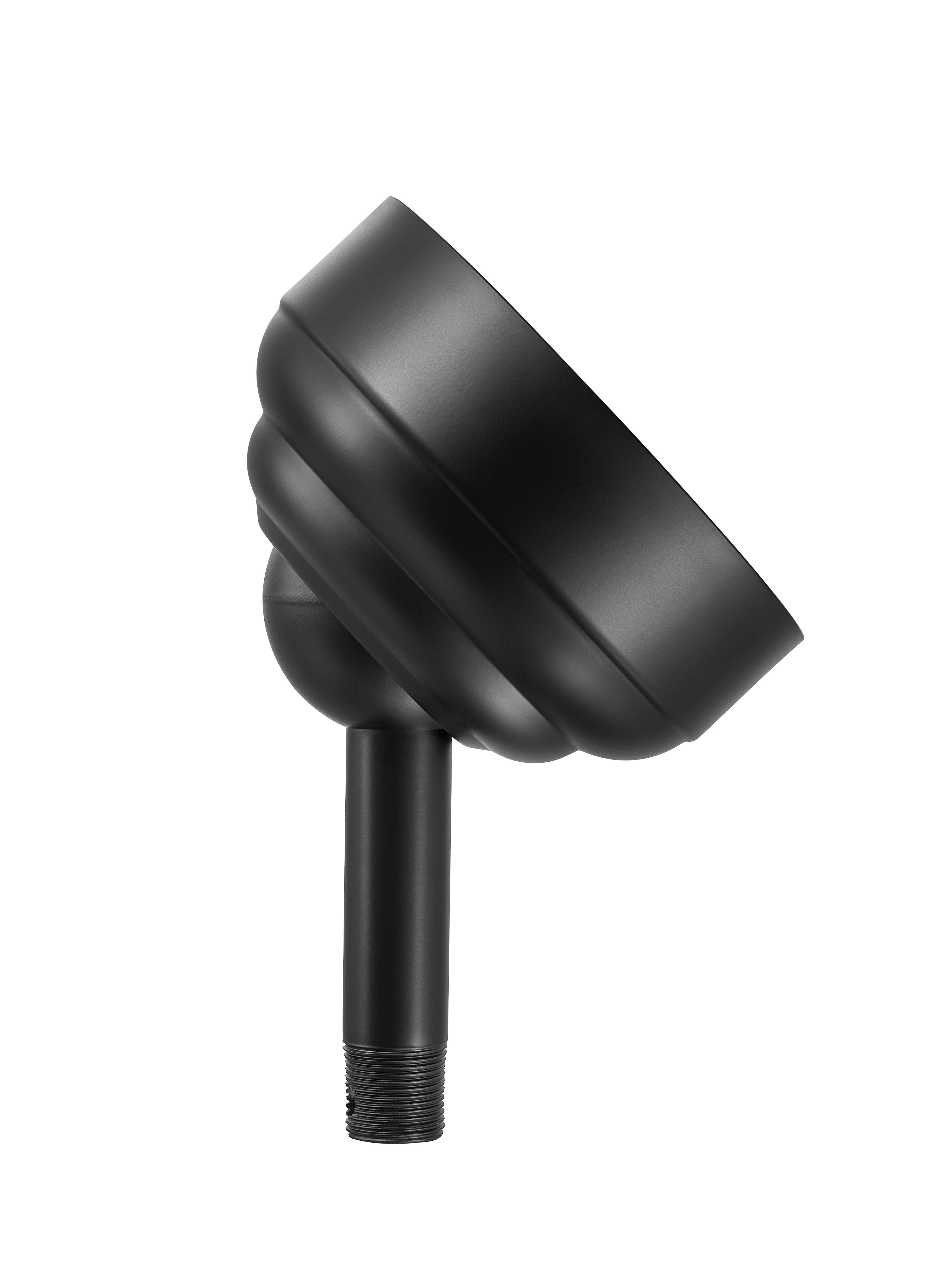 Sloped Ceiling Adapter for Fandeliers and Ravian® Ceiling Fans in Matte Black— Angled Side View