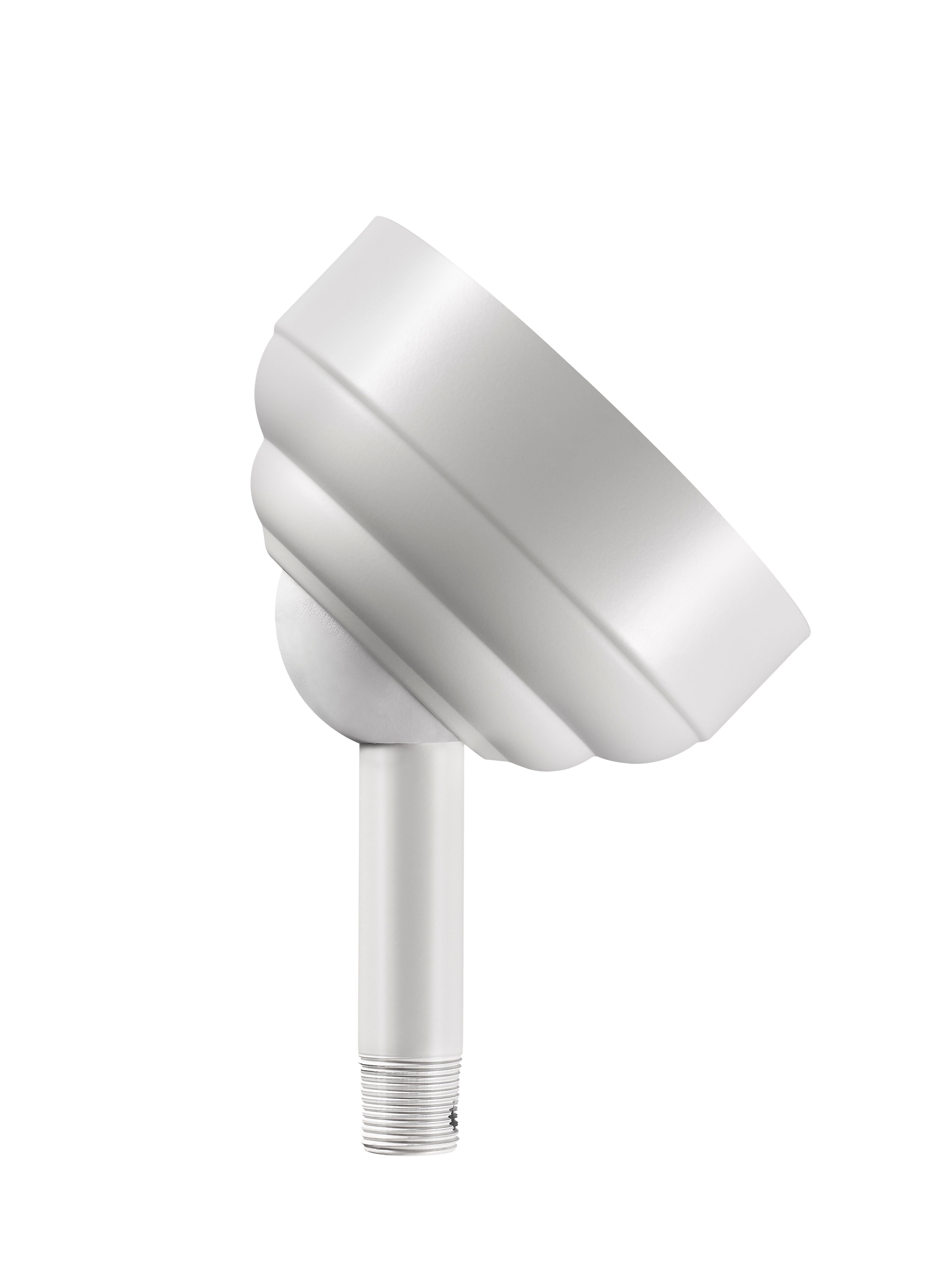 Sloped Ceiling Adapter for Fandeliers and Ravian® Ceiling Fans in Matte White — Angled Side View