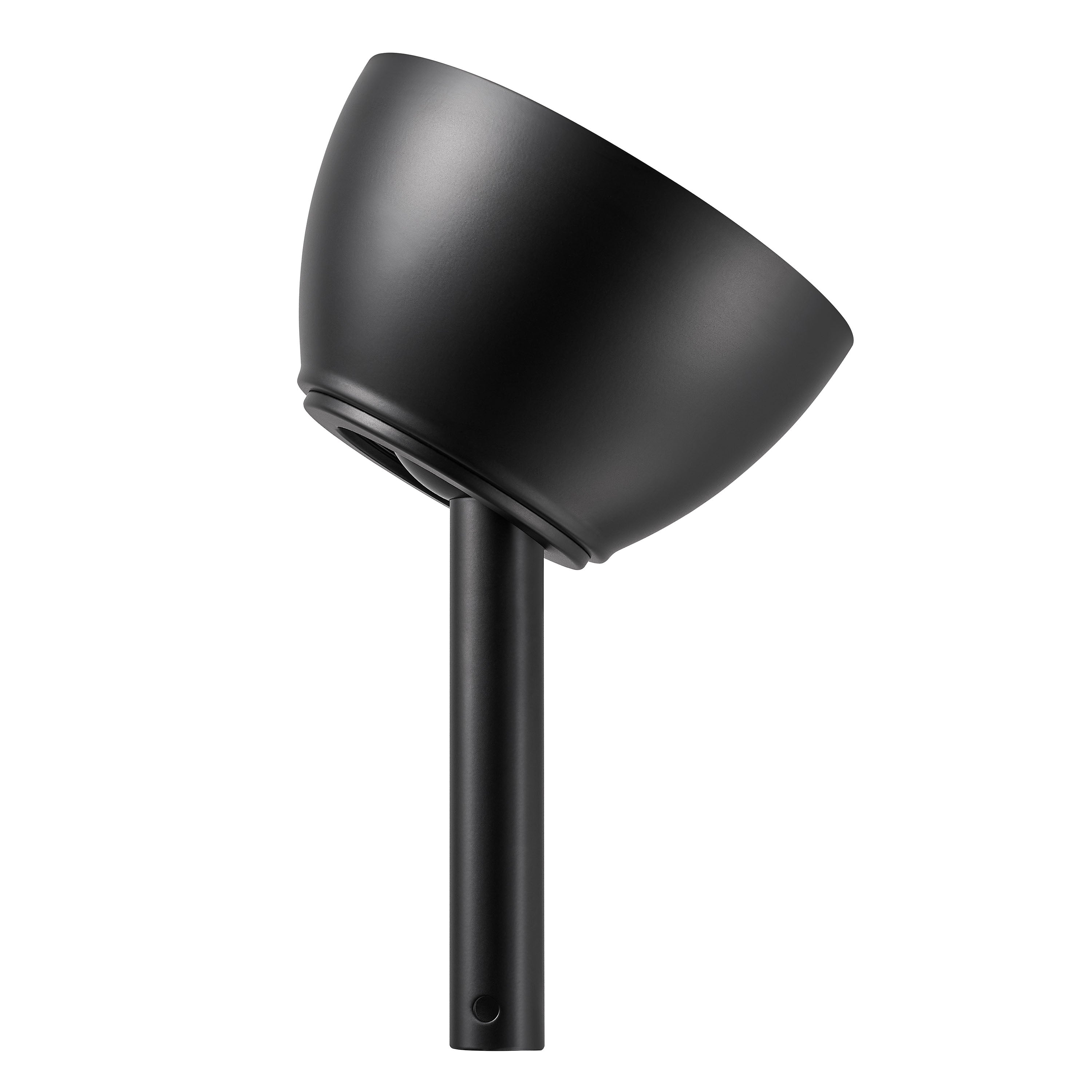 Sloped Ceiling Adapter for ORCA H₂O® Ceiling Fans in Matte Black — Angled Side View