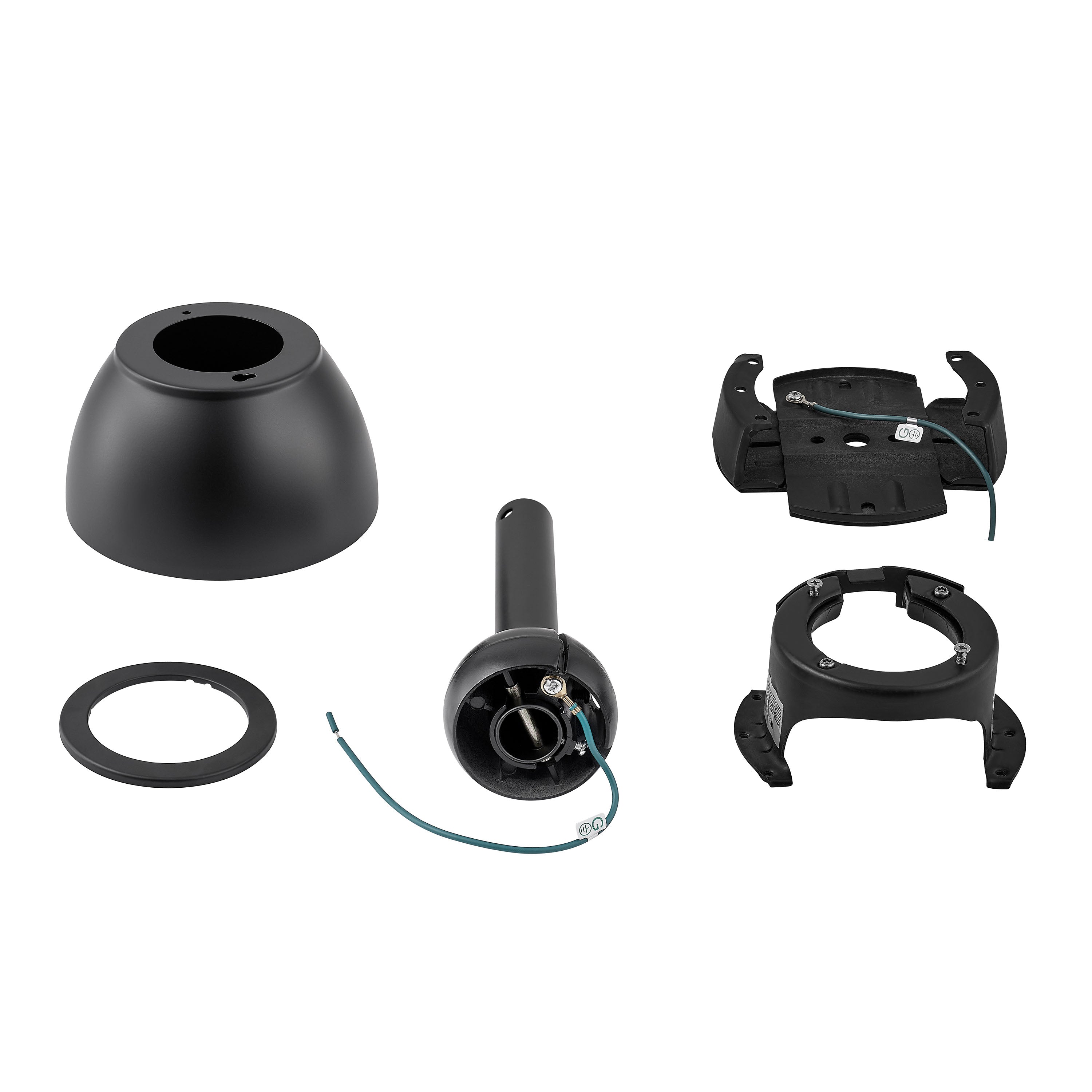 Sloped Ceiling Adapter for ORCA H₂O® Ceiling Fans in Matte Black — Detail or Installation View