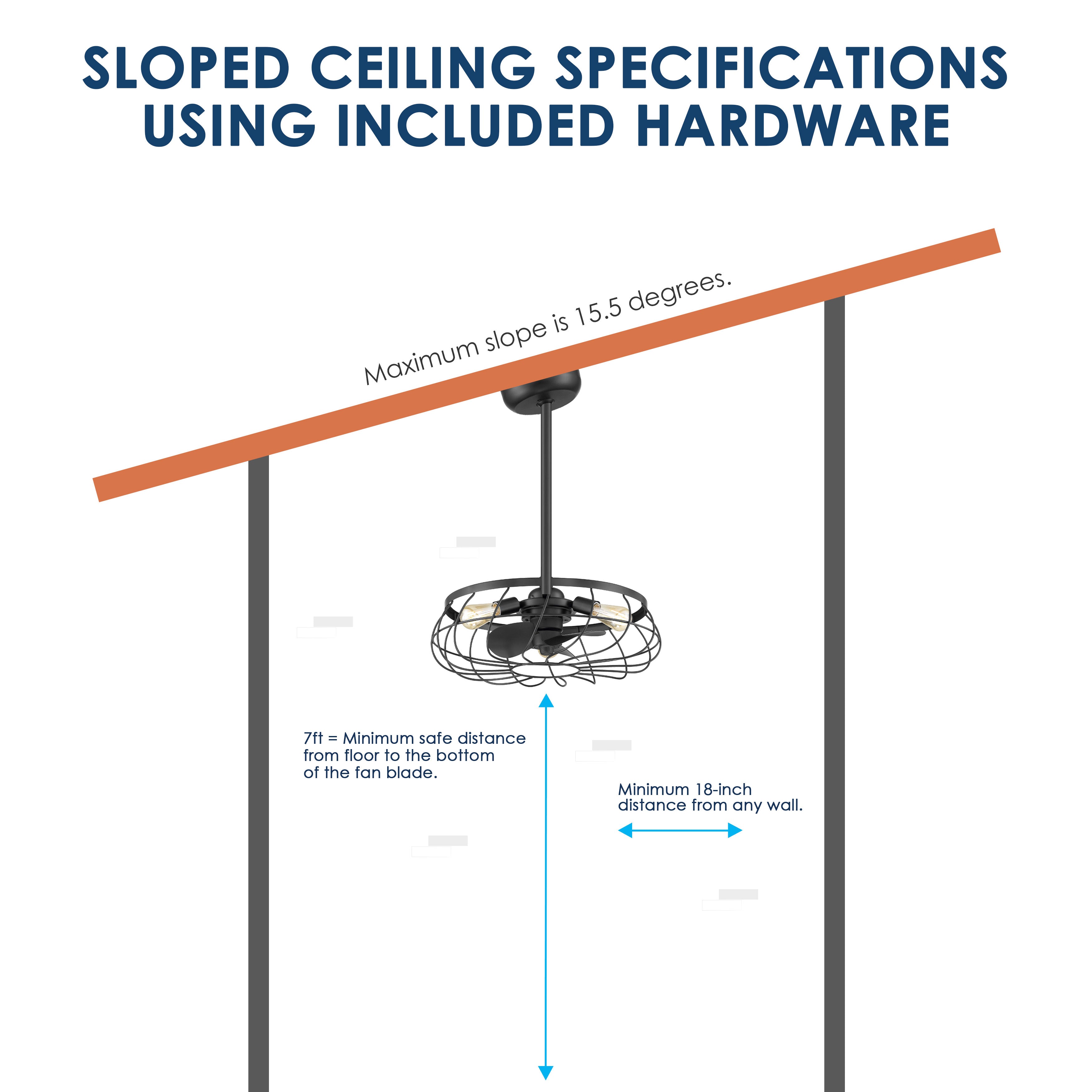 SANTIAGO® 22" Caged Ceiling Fan - Matte Black Finish