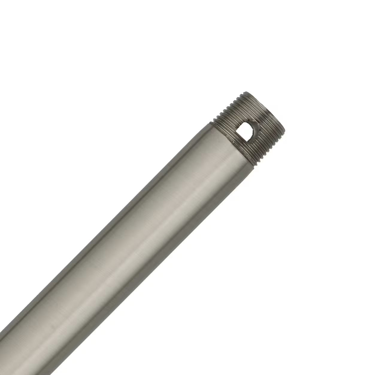 Steel threaded ceiling fan downrod in brushed nickel finish for Ravian and Orca ceiling fans