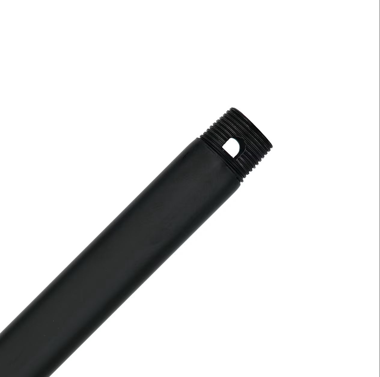 Steel threaded ceiling fan downrod in matte black finish for Ravian and Orca ceiling fans