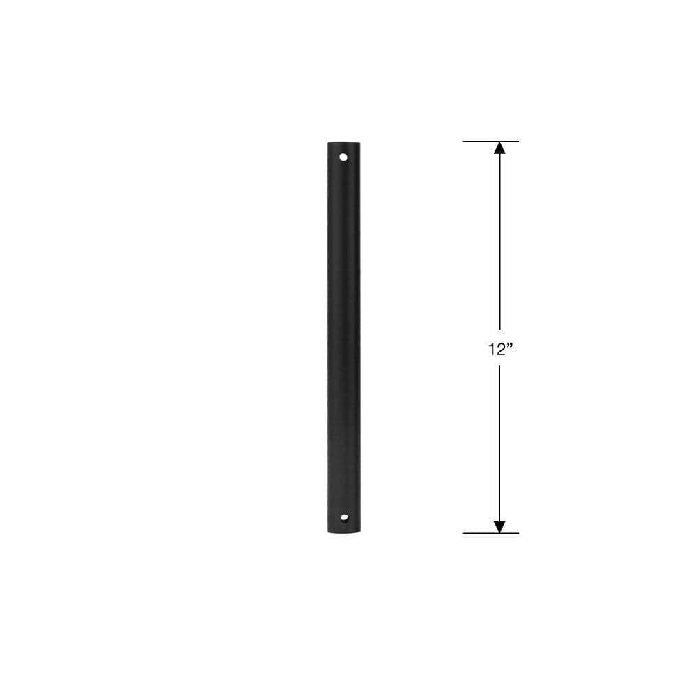 12-inch steel downrod for fandelier in matte black