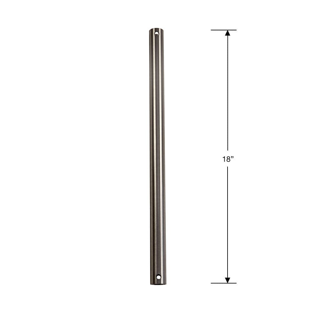 18-inch steel downrod for fandelier in brushed nickel