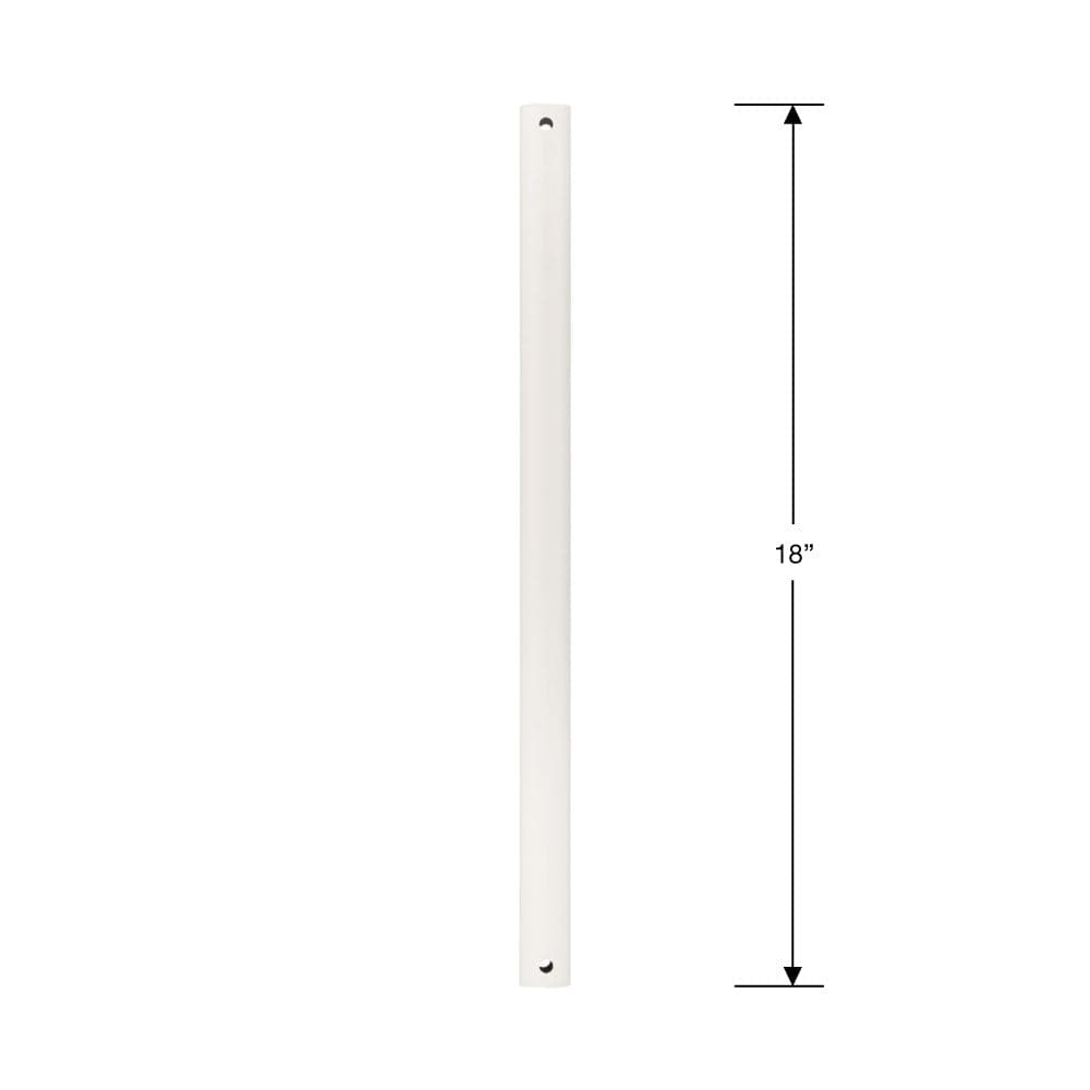 dimensions of Steel Fandelier Downrod | Fan Extension Rod | Matte White