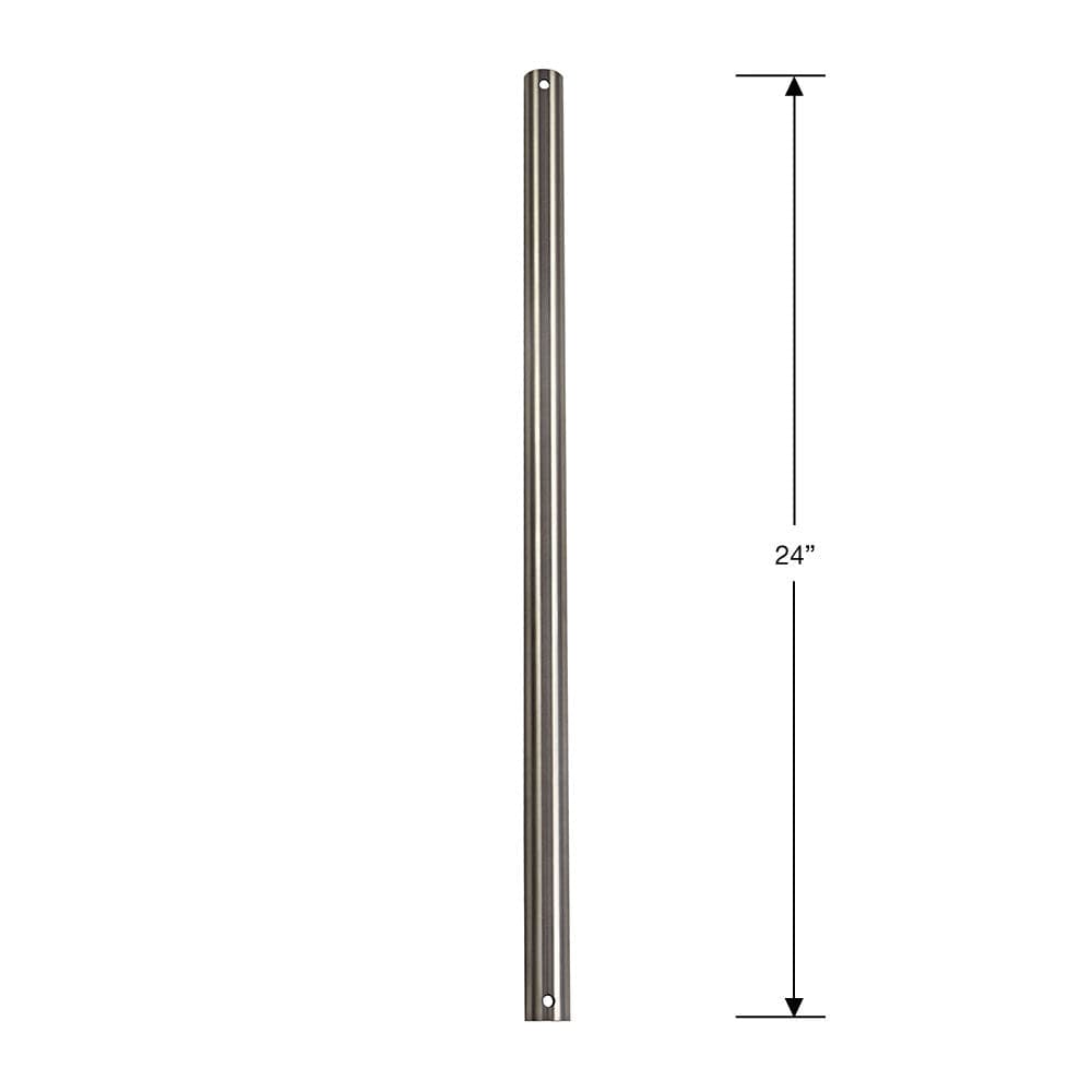 24-inch steel downrod for fandelier in brushed nickel