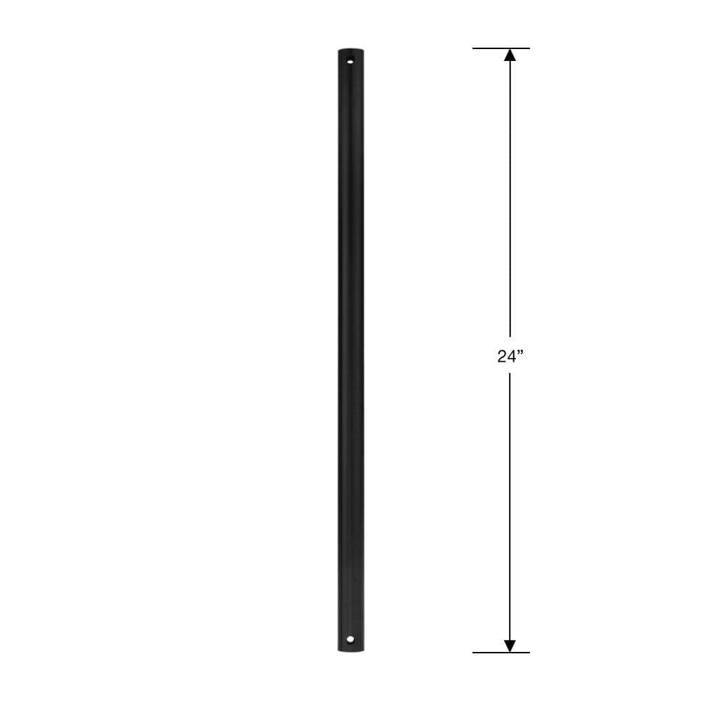 24-inch steel downrod for fandelier in matte black