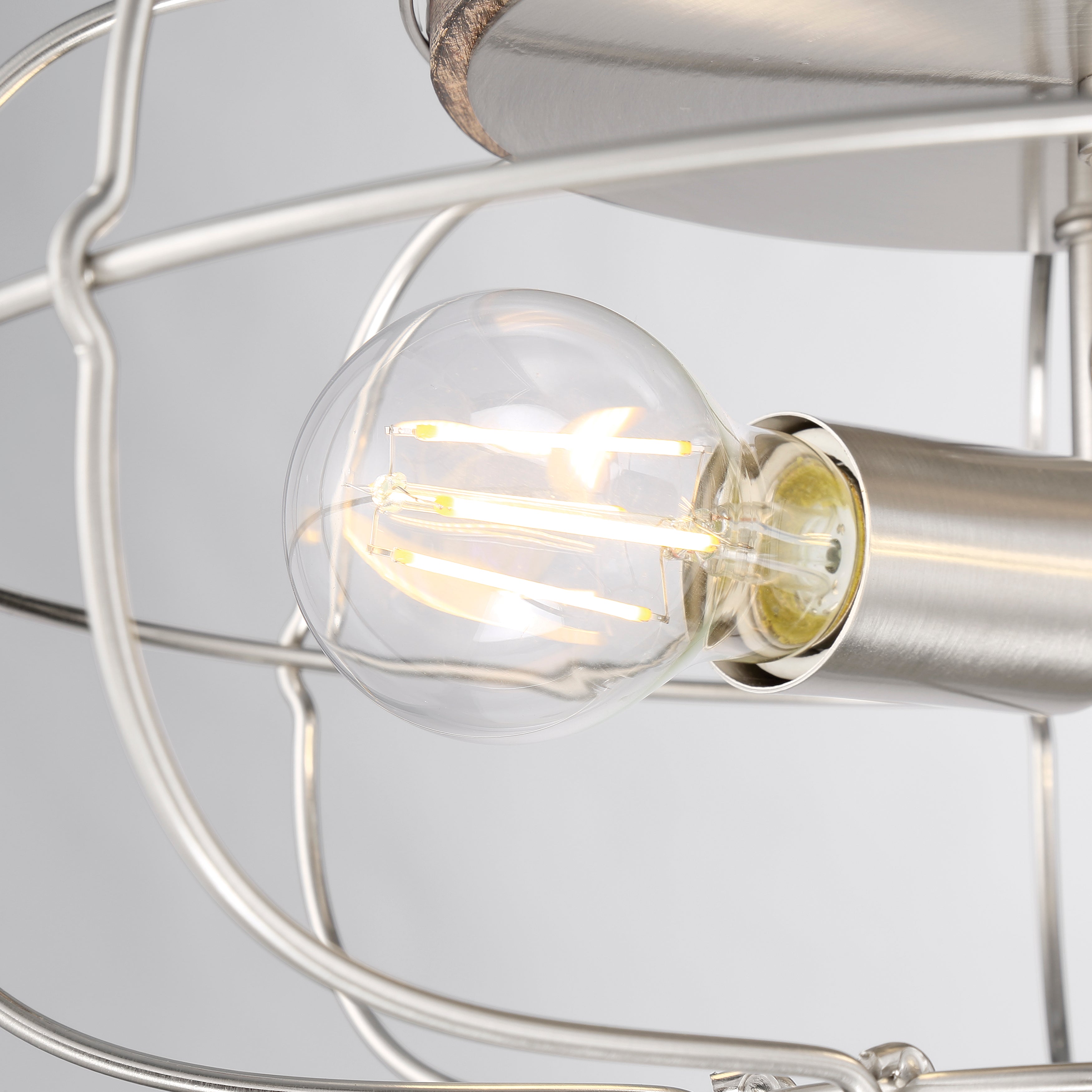 LYAM® 14 inch 2-Light Flush Mount Light Fixture - Brushed Nickel Finish