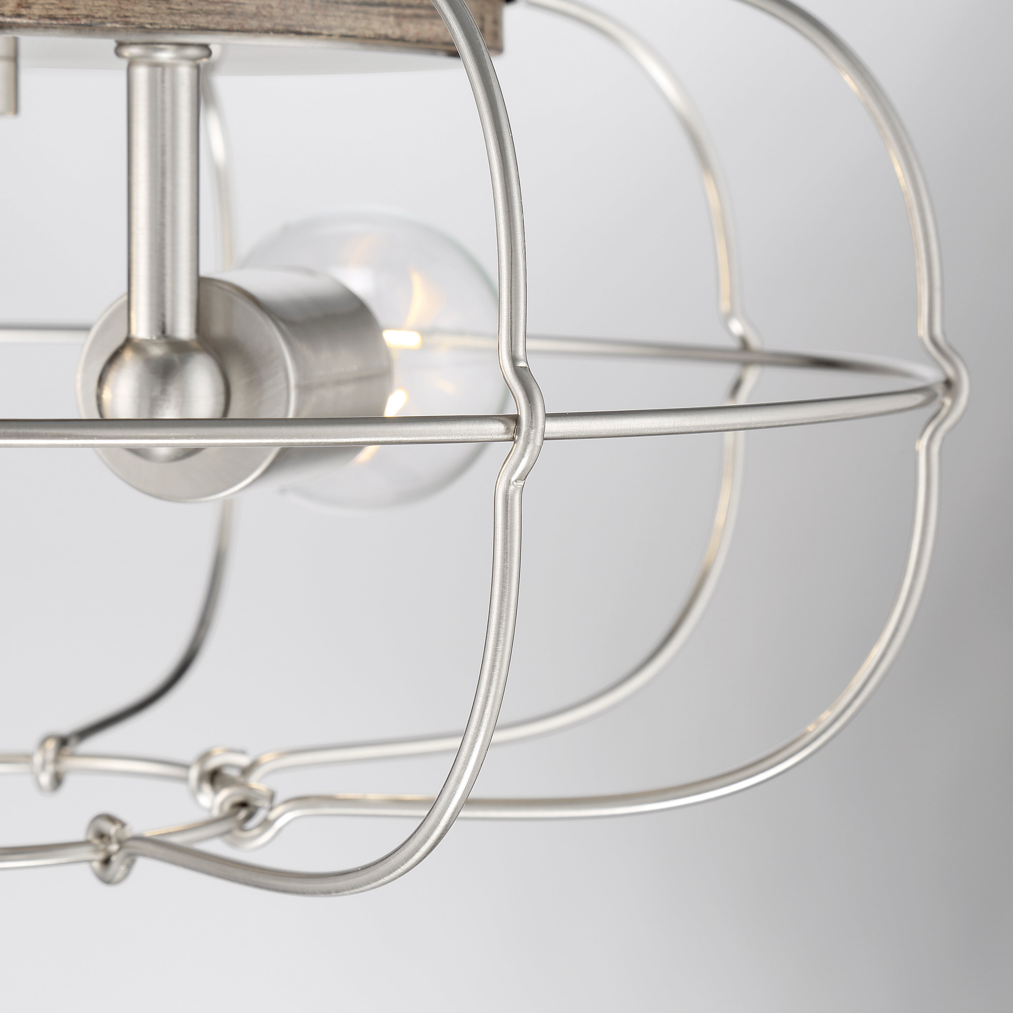 LYAM® 14 inch 2-Light Flush Mount Light Fixture - Brushed Nickel Finish