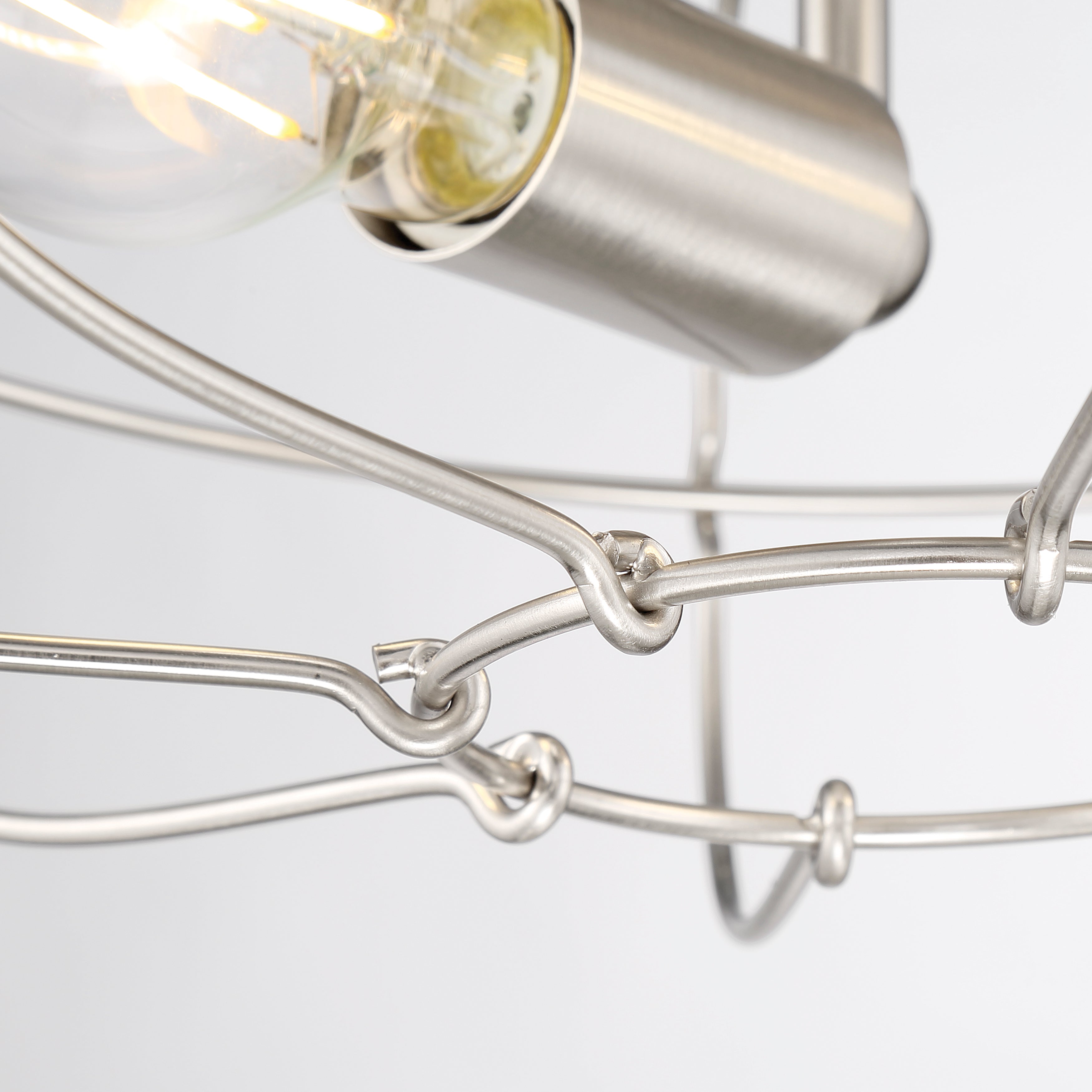 LYAM® 14 inch 2-Light Flush Mount Light Fixture - Brushed Nickel Finish