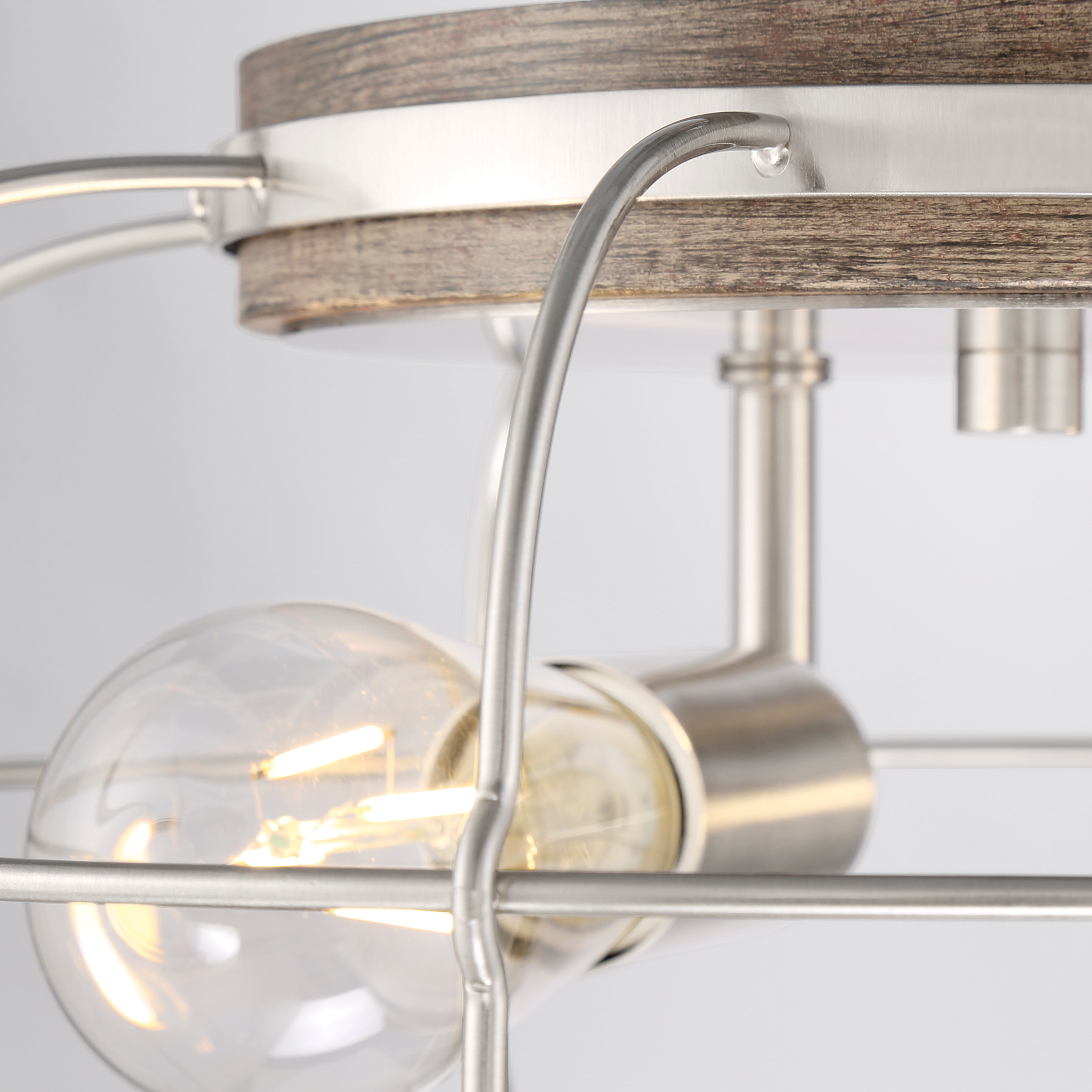 LYAM® 14 inch 2-Light Flush Mount Light Fixture - Brushed Nickel Finish