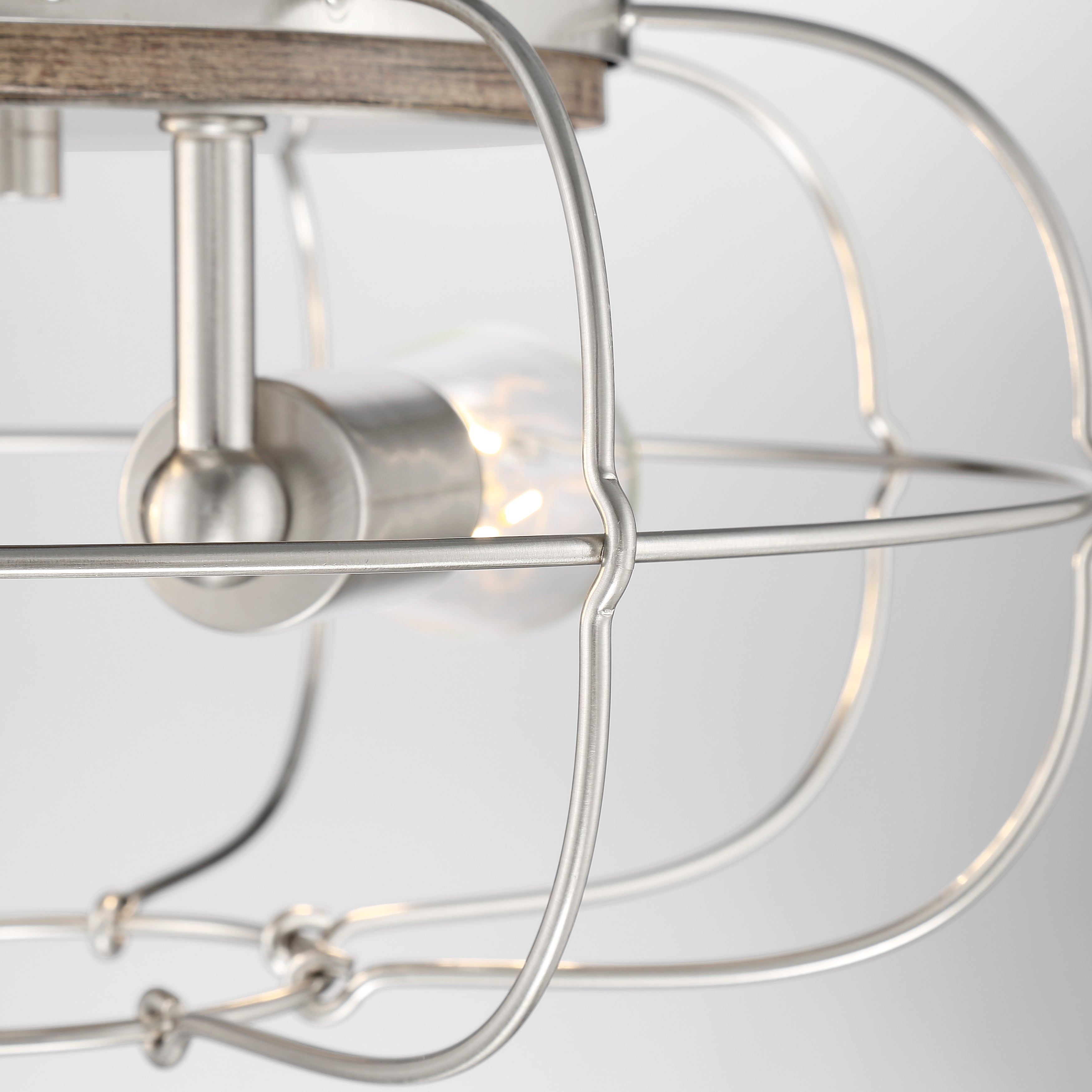 LYAM® 14 inch 2-Light Flush Mount Light Fixture - Brushed Nickel Finish