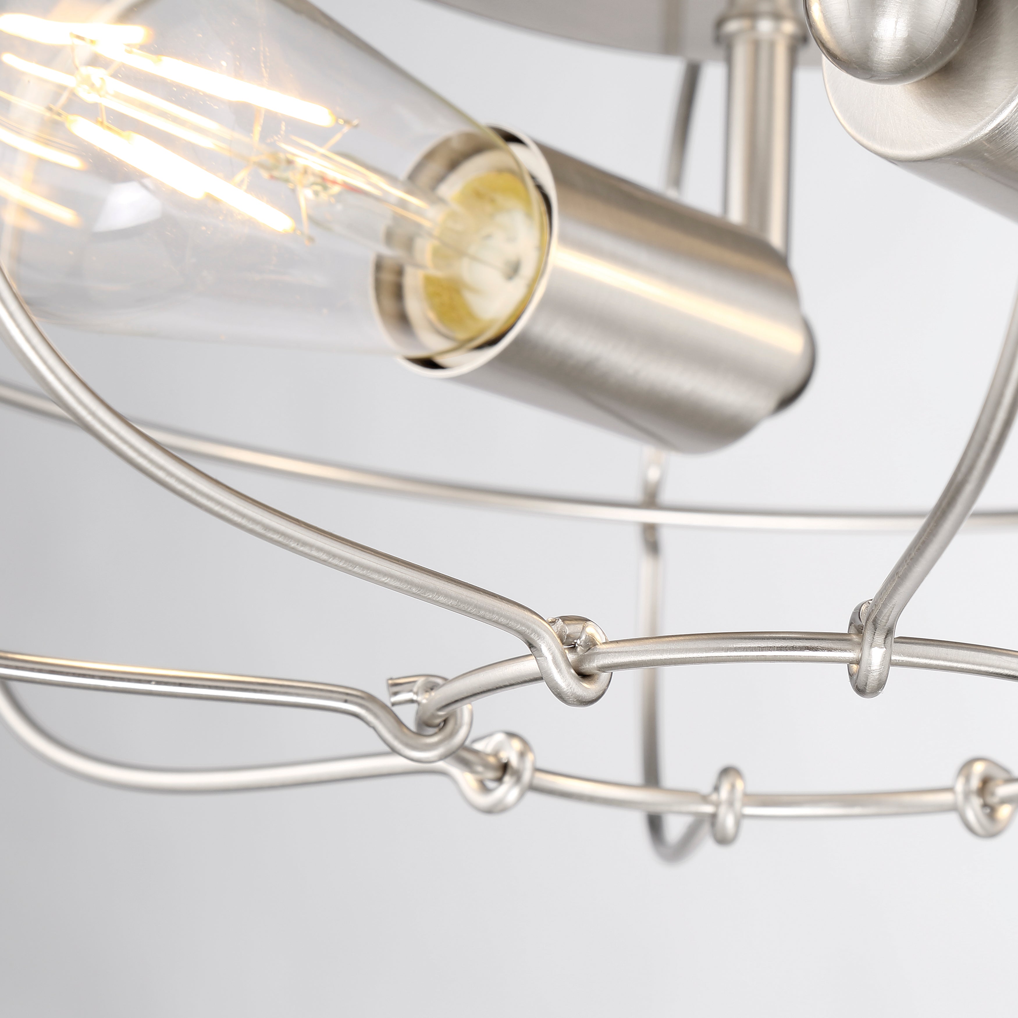 LYAM® 14 inch 2-Light Flush Mount Light Fixture - Brushed Nickel Finish