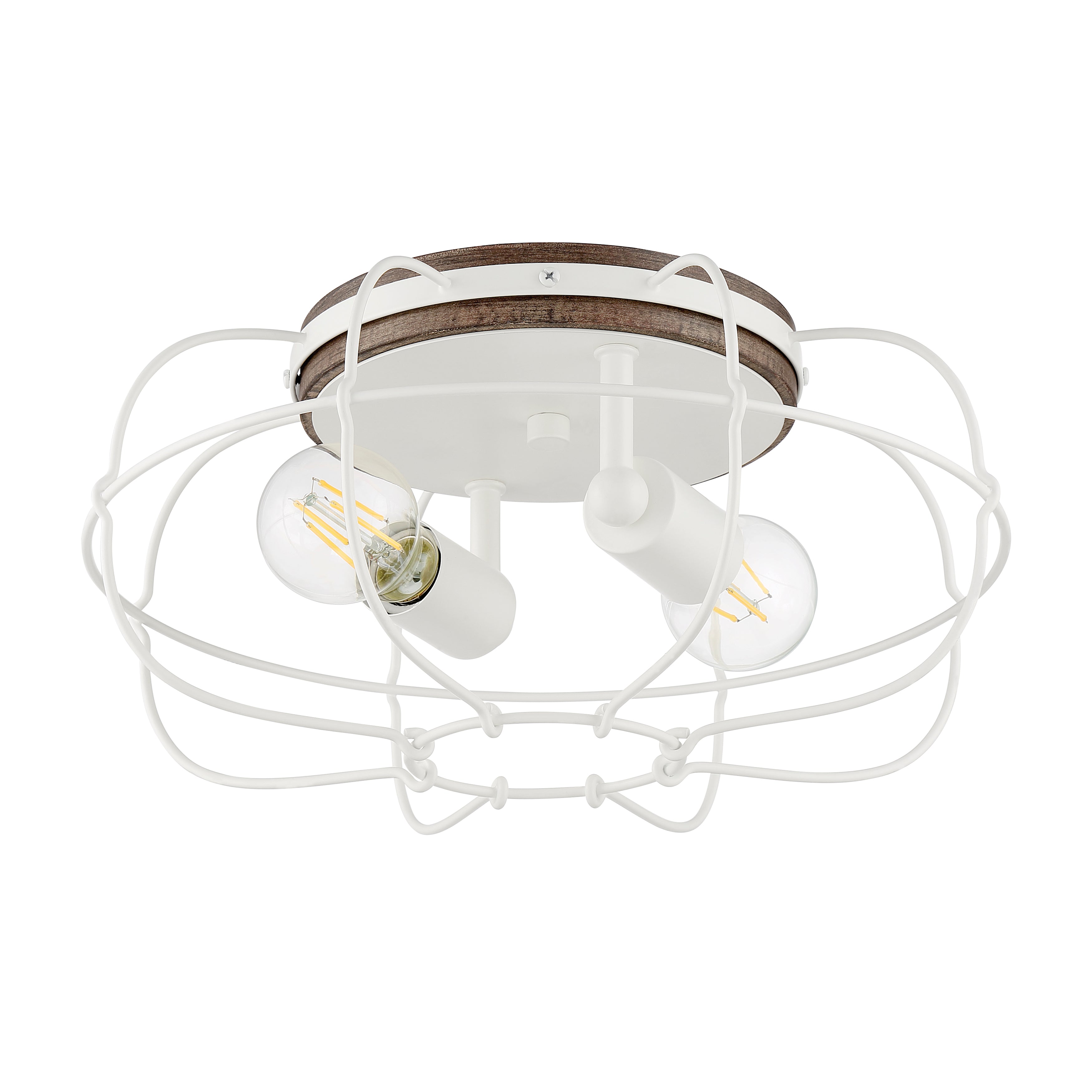 LYAM™ 14 inch 2-Light Flush Mount Light Fixture - Matte White Finish