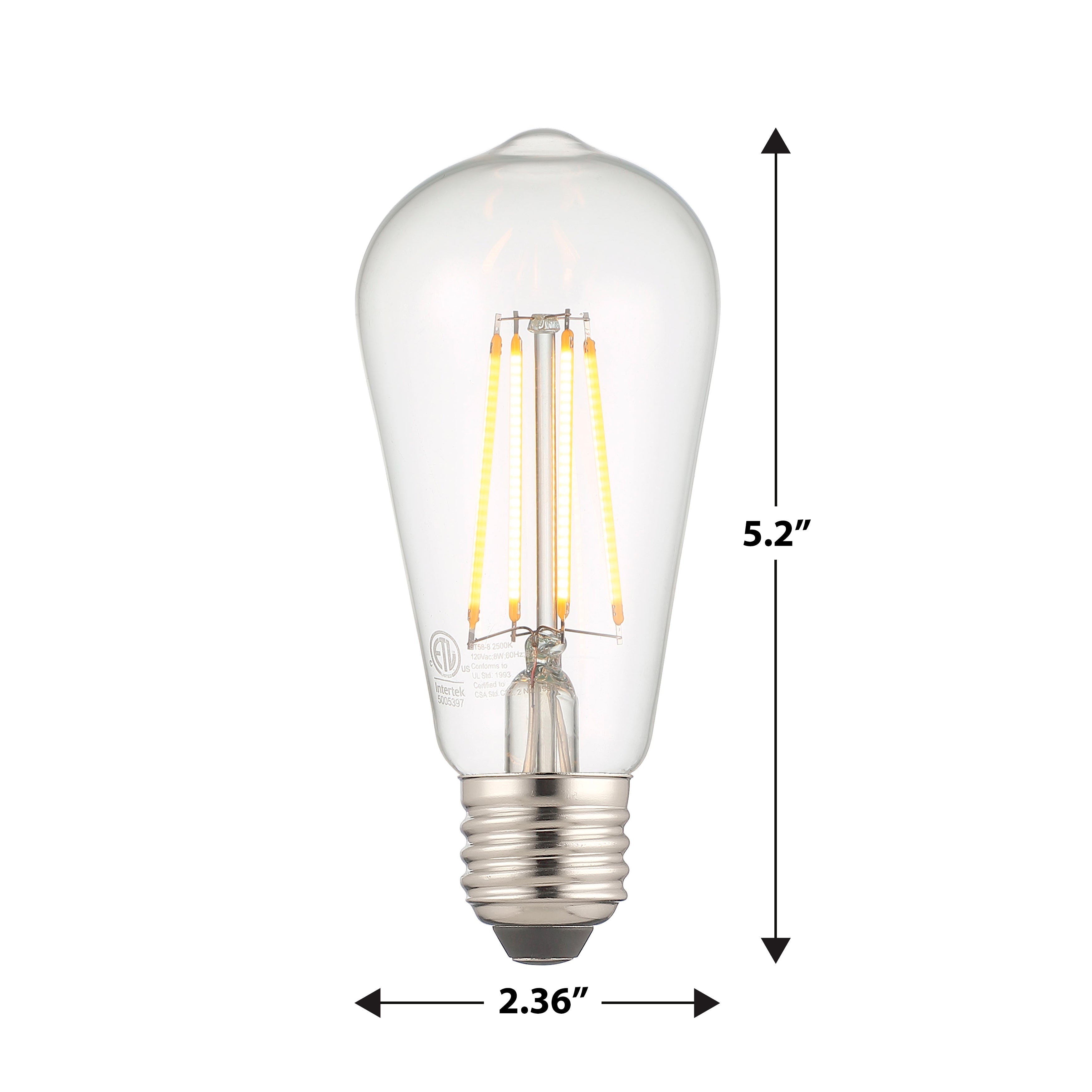 8 Watt LED Vintage Style ST-19 Light Bulb - Arranmore Lighting & Fans®