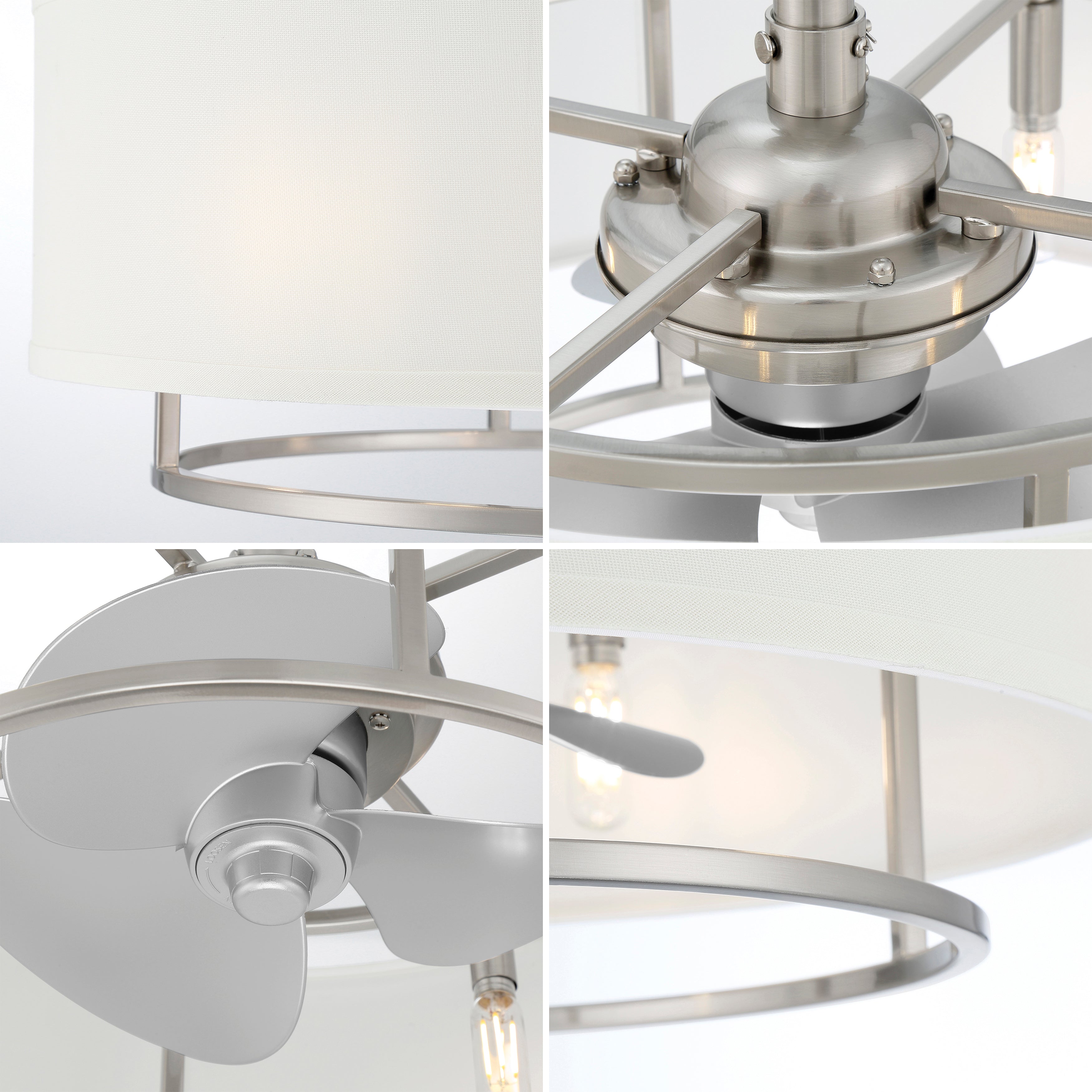 KAITI™ 20"Drum Shade Ceiling Fan - Brushed Nickel Finish