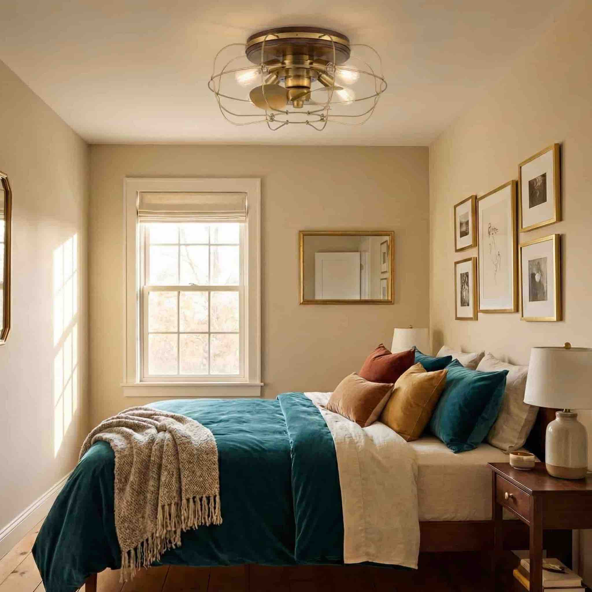 flush mount ceiling fan jaxon in bedroom