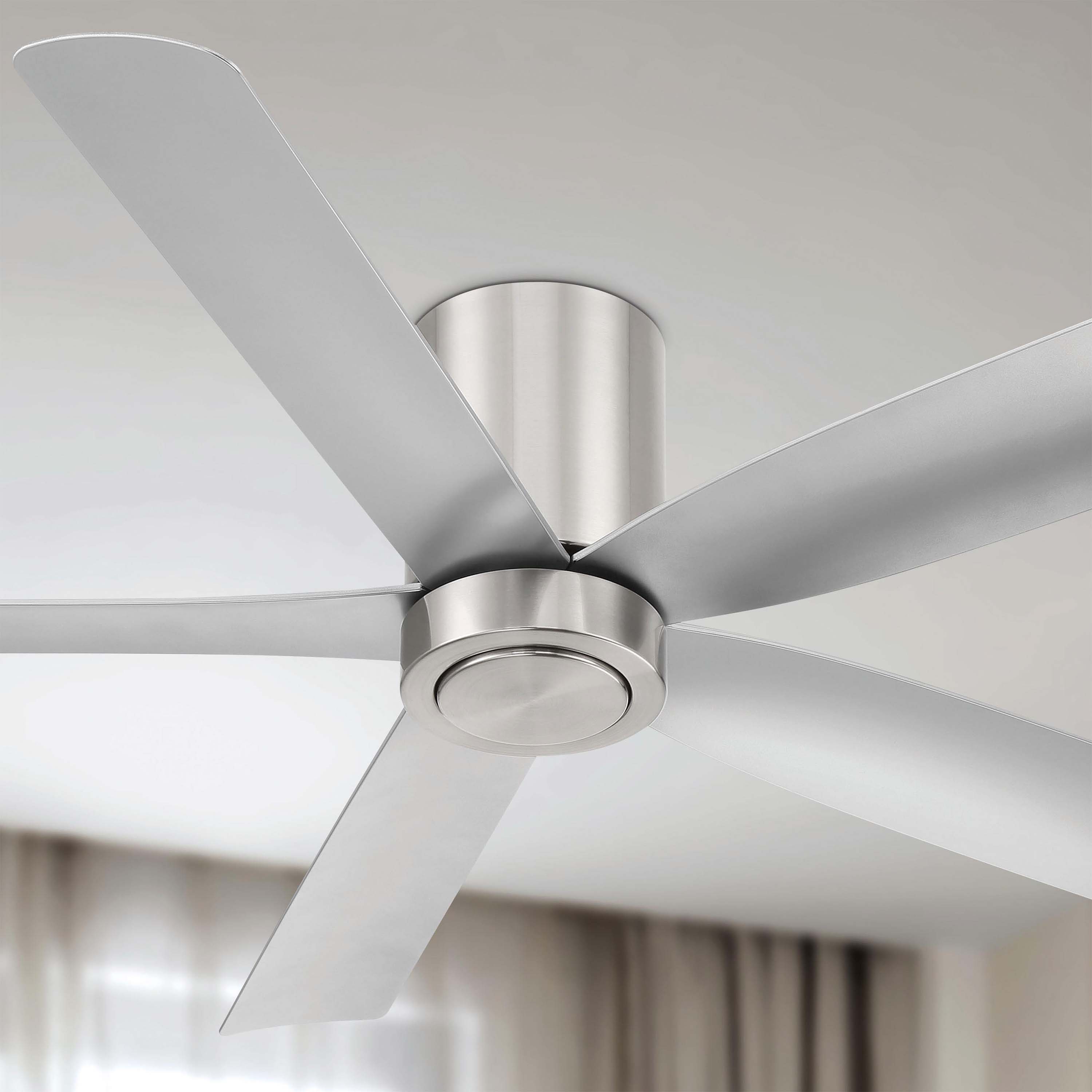 CORMAC® 52" Low-Profile Ceiling Fan in brushed nickel with no light