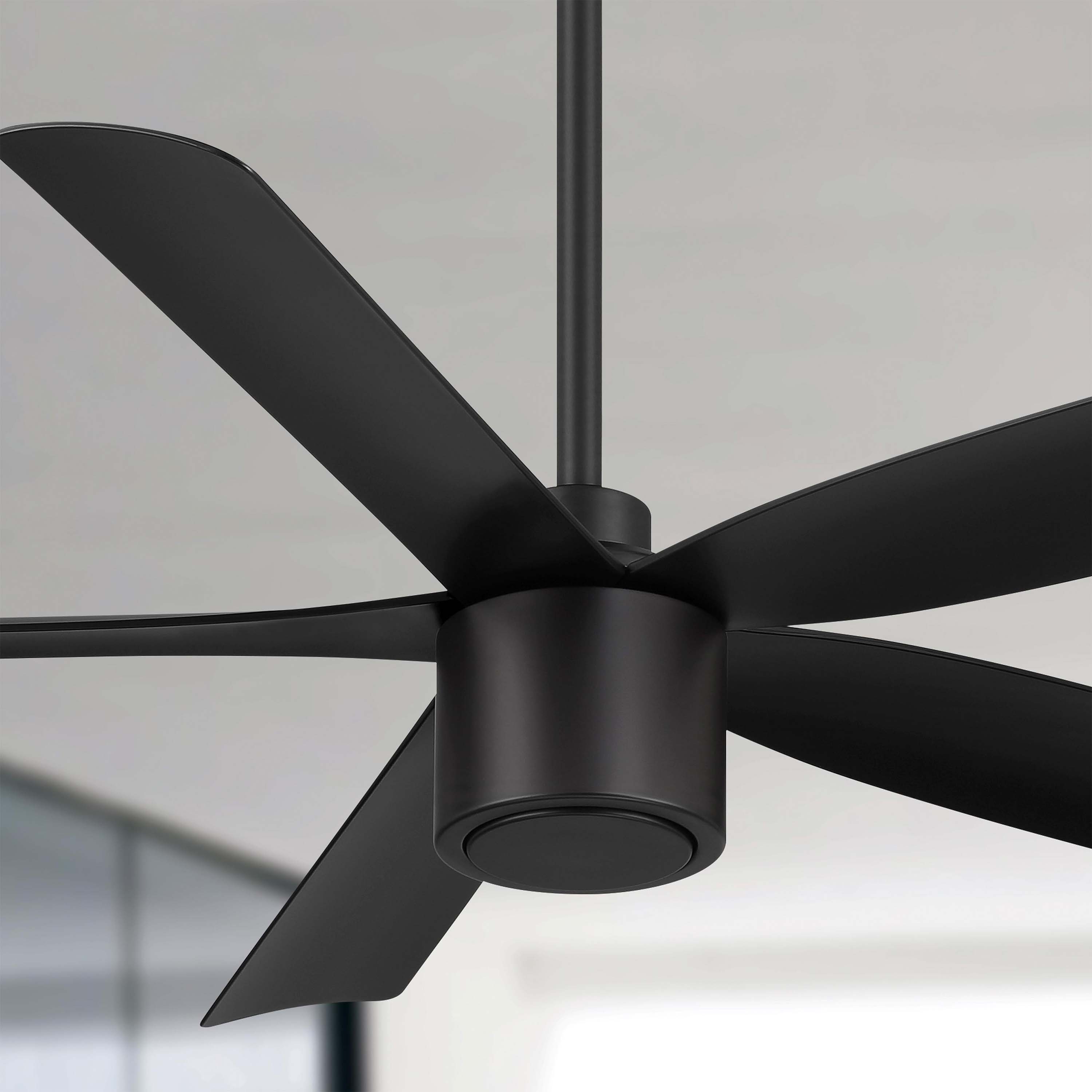 RAVIAN® 52" 5-Blade Ceiling Fan in matte black with no light