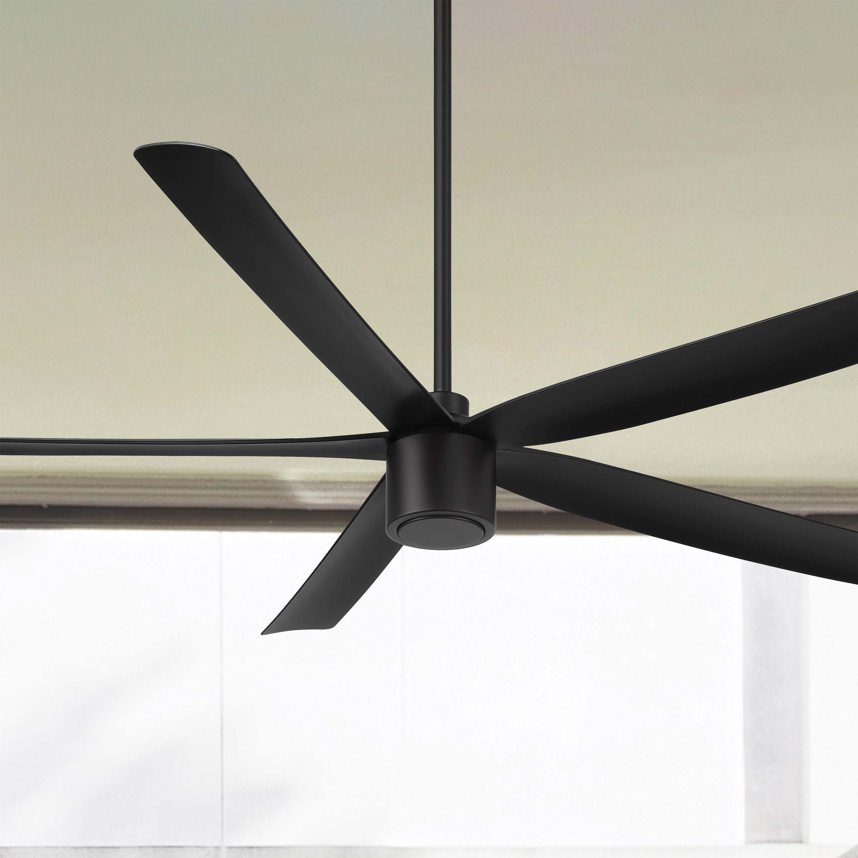 RAVIAN® 72" 5-Blade Large Ceiling Fan in matte black with no light