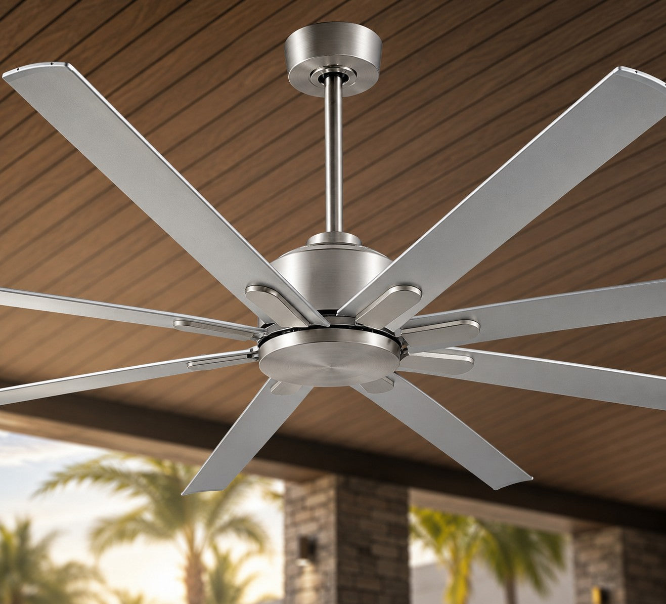 ORCA H₂O® 80" Ceiling Fan in Brushed Nickel — 8-Blade Wet-Rated Ceiling Fan