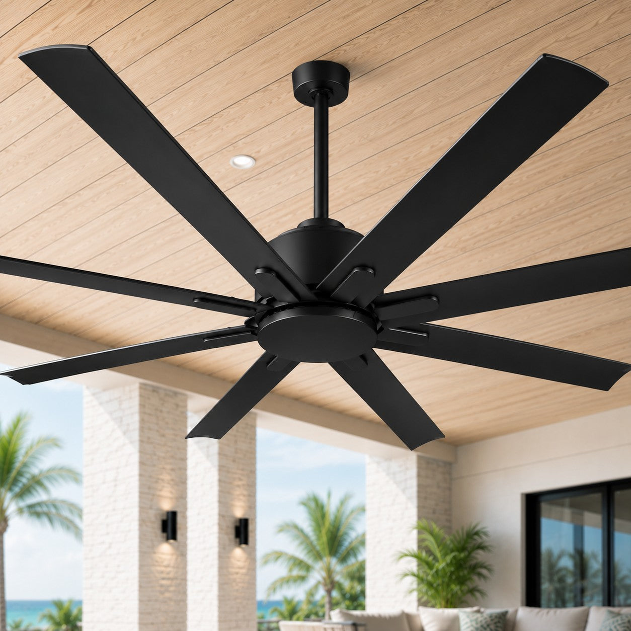 ORCA H₂O® 80" Ceiling Fan in Matte Black — 8-Blade Wet-Rated Ceiling Fan