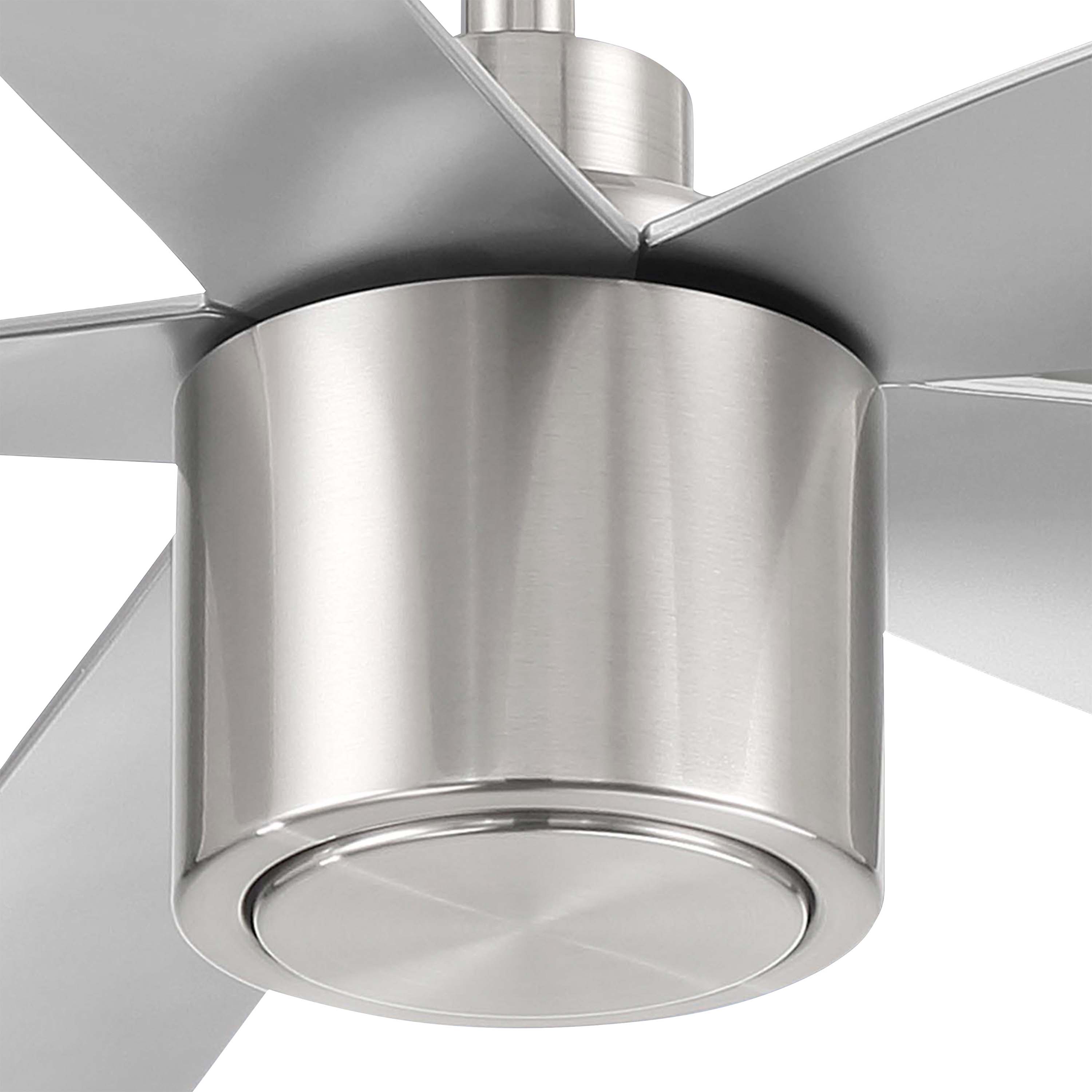 RAVIAN® 52" 5-Blade Ceiling Fan in brushed nickel with no light