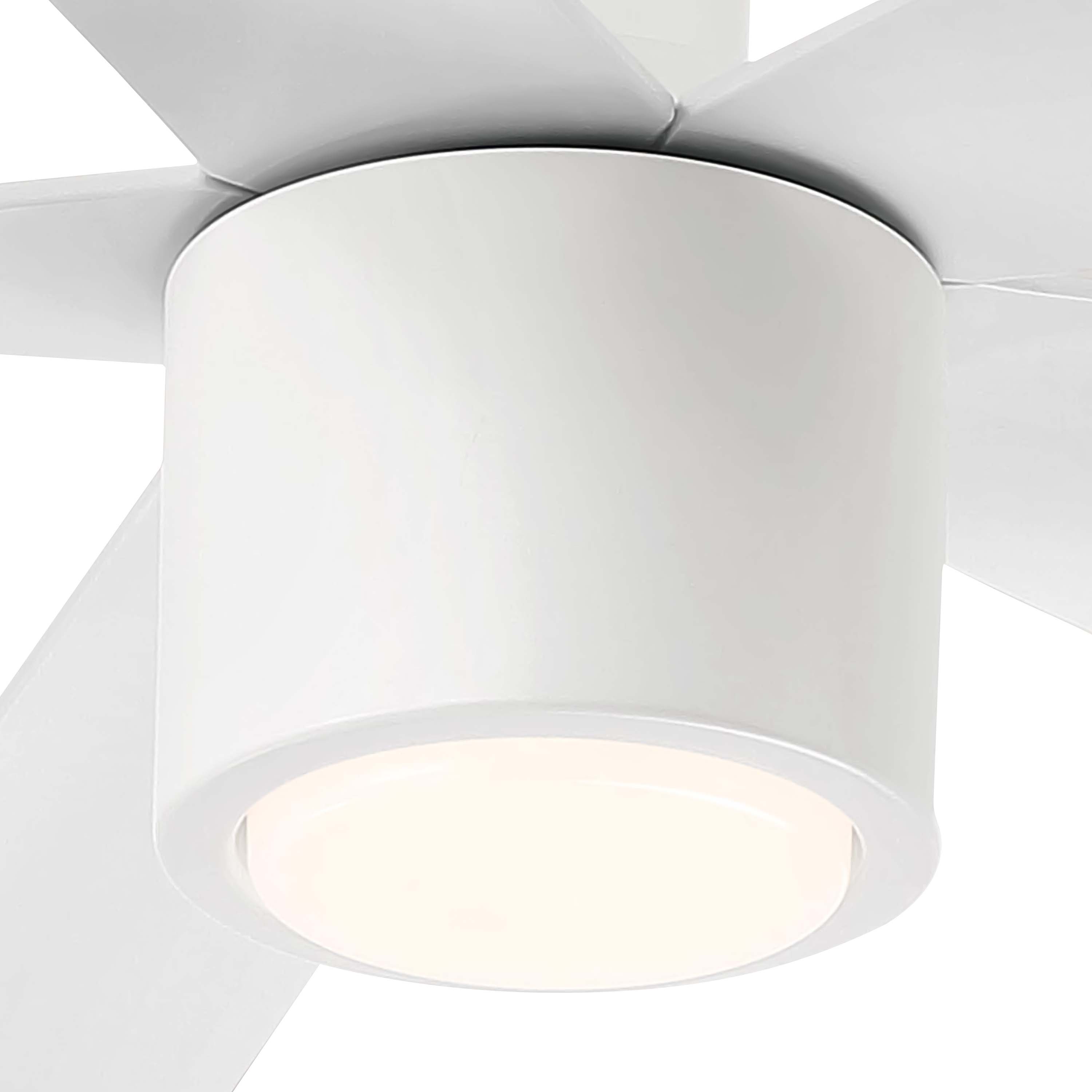 RAVIAN® 52" 5-Blade Ceiling Fan in matte white with LED light