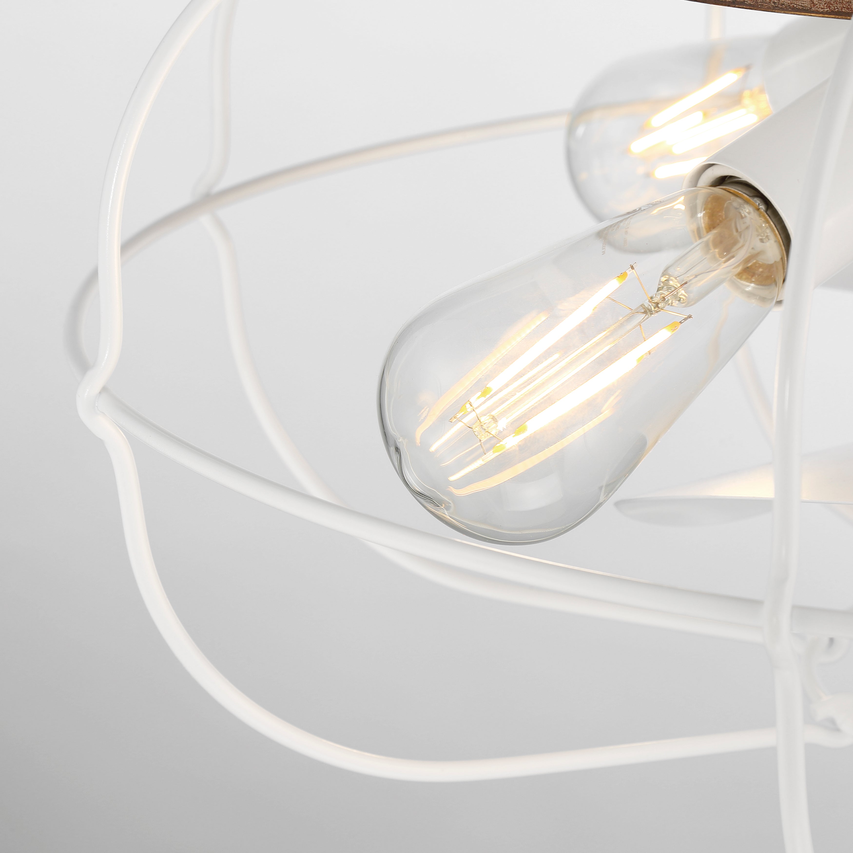 JAXON® 22" Caged Flush Mount Ceiling Fan- Matte White Finish