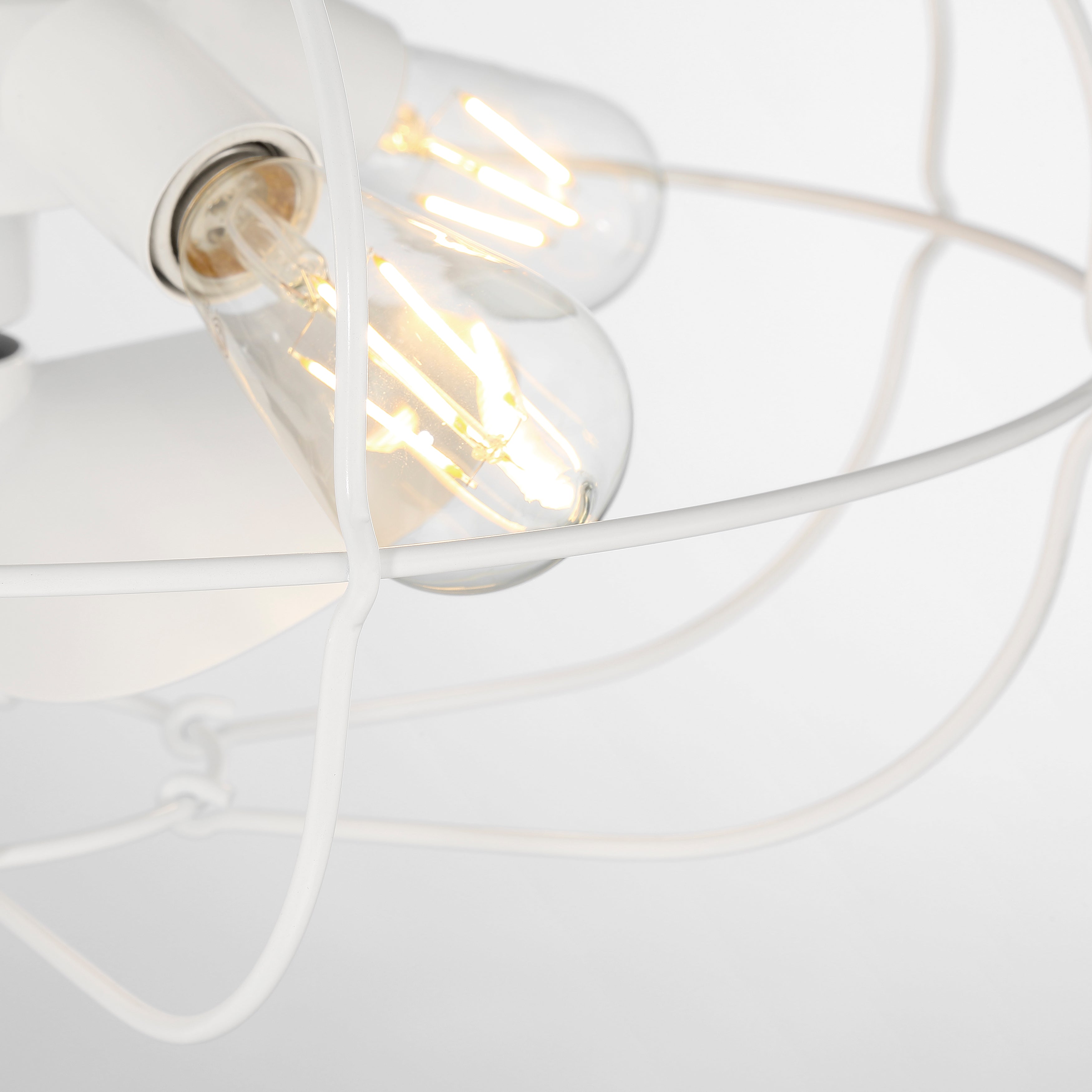 JAXON® 22" Caged Flush Mount Ceiling Fan- Matte White Finish