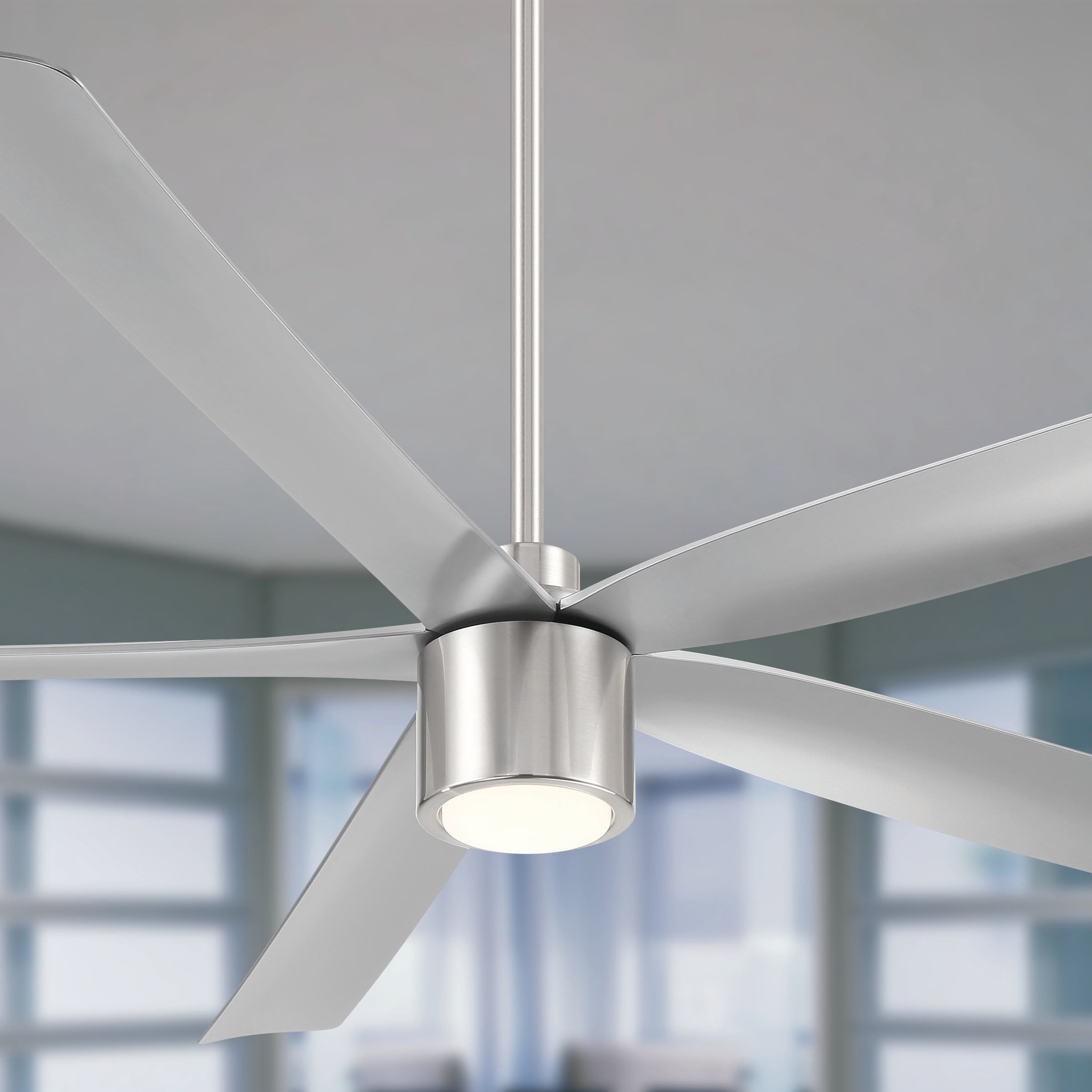 RAVIAN® 72 inch 5-Blade Ceiling Fan | Remote & Light - Brushed Nickel Finish