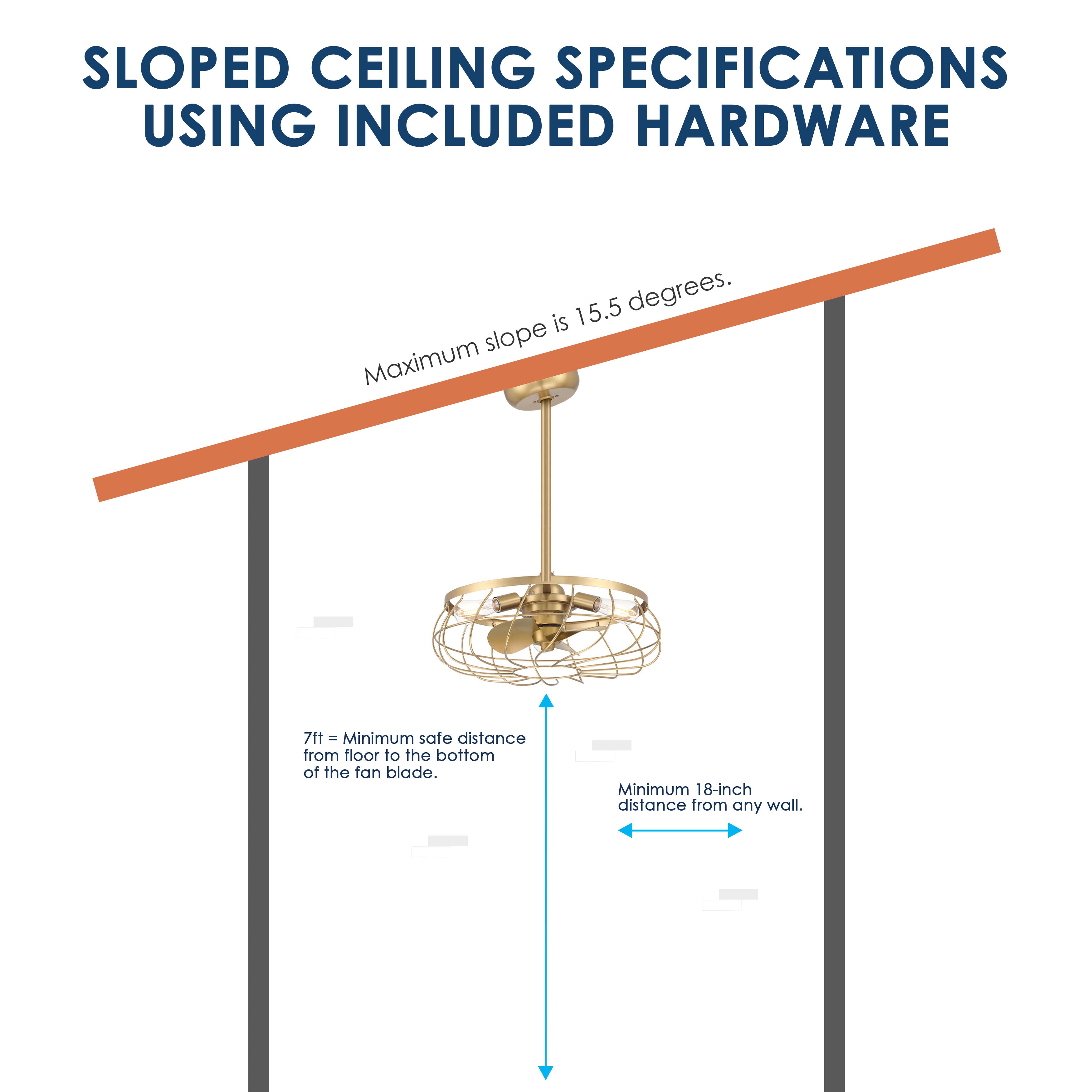 SANTIAGO® 22" Caged Ceiling Fan - Aged Brass Finish