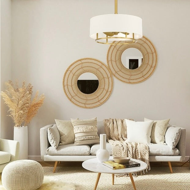 KAITI™ 20" Drum Shade Ceiling Fan - Aged Brass Finish