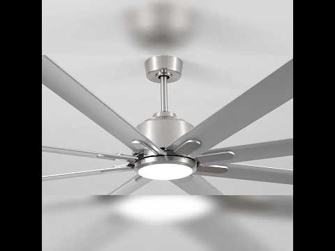 Product overview video for ORca 120inch extra large ceiling fan in brushed nickel