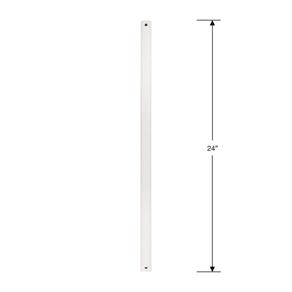 dimensions of Steel Fandelier Downrod | Fan Extension Rod | Matte White